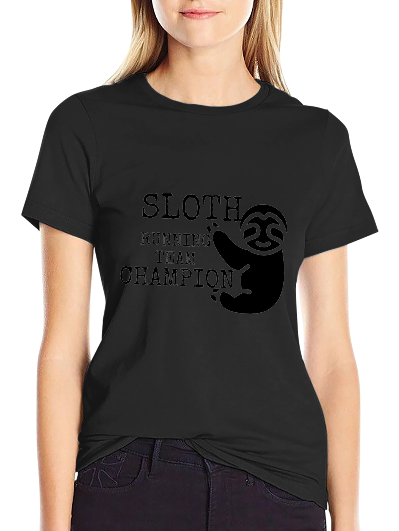 Sloth Running Team Champion Graphic T-Shirt