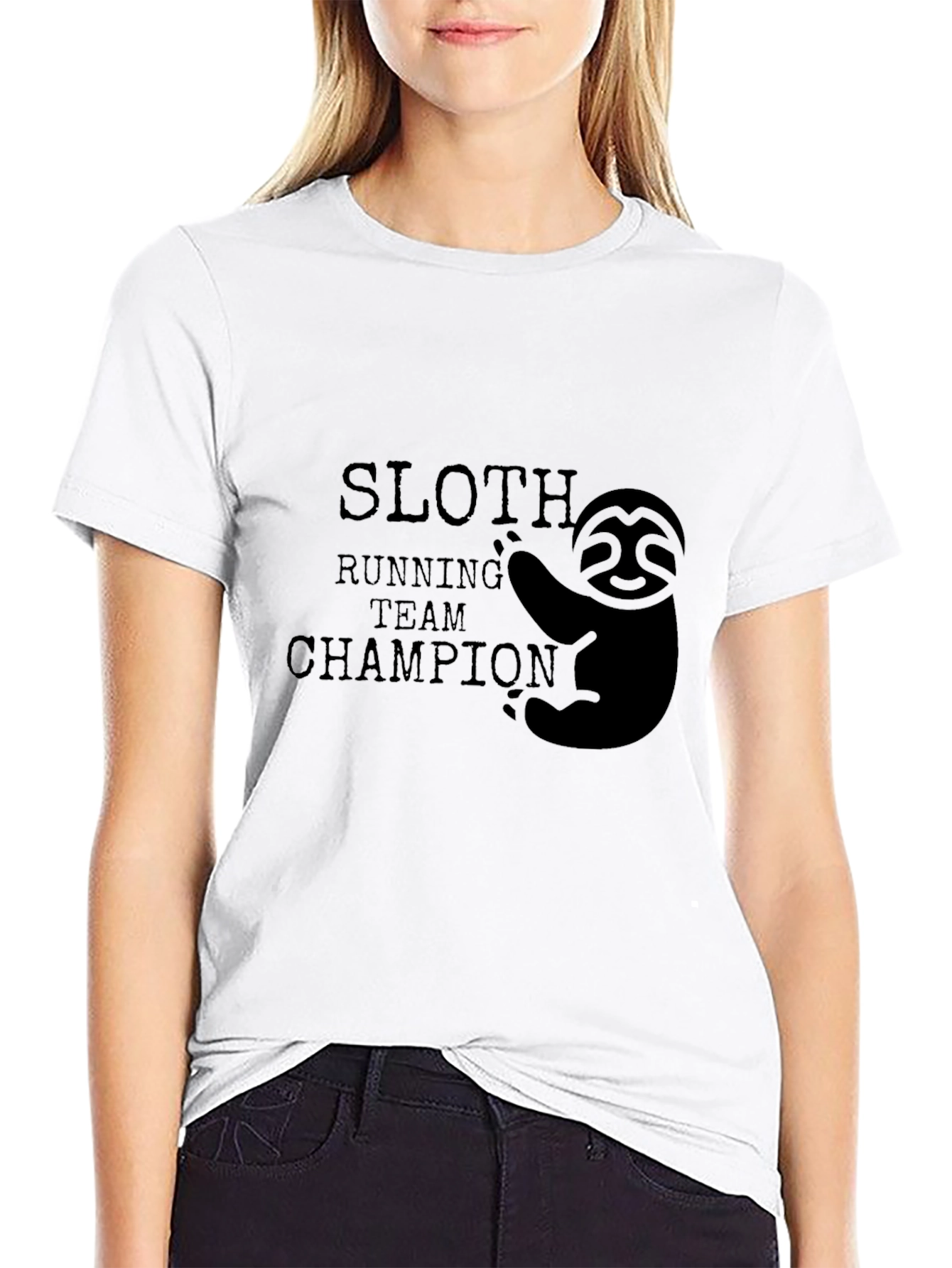 Sloth Running Team Champion Graphic T-Shirt