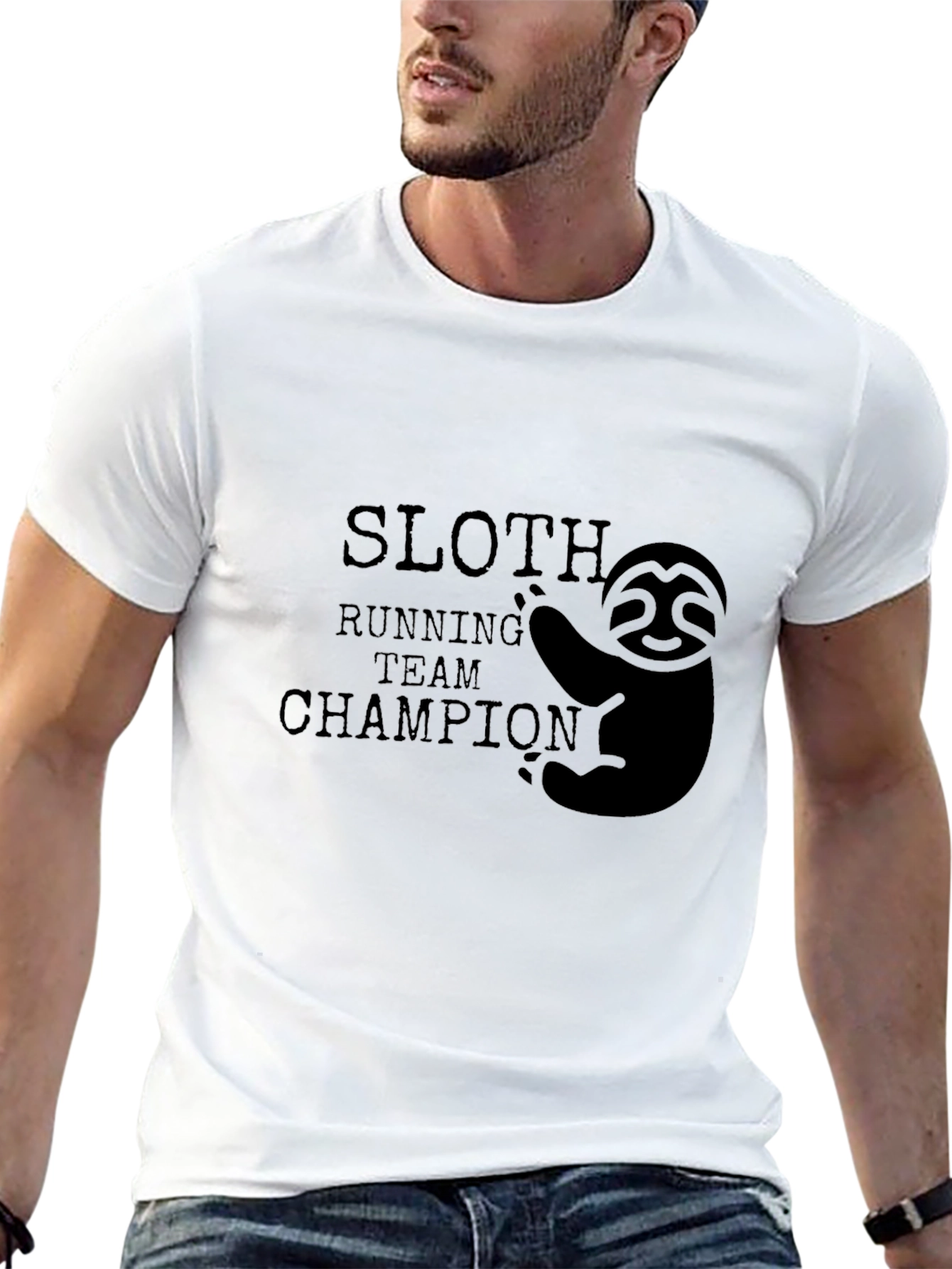 Sloth Running Team Champion Graphic T-Shirt