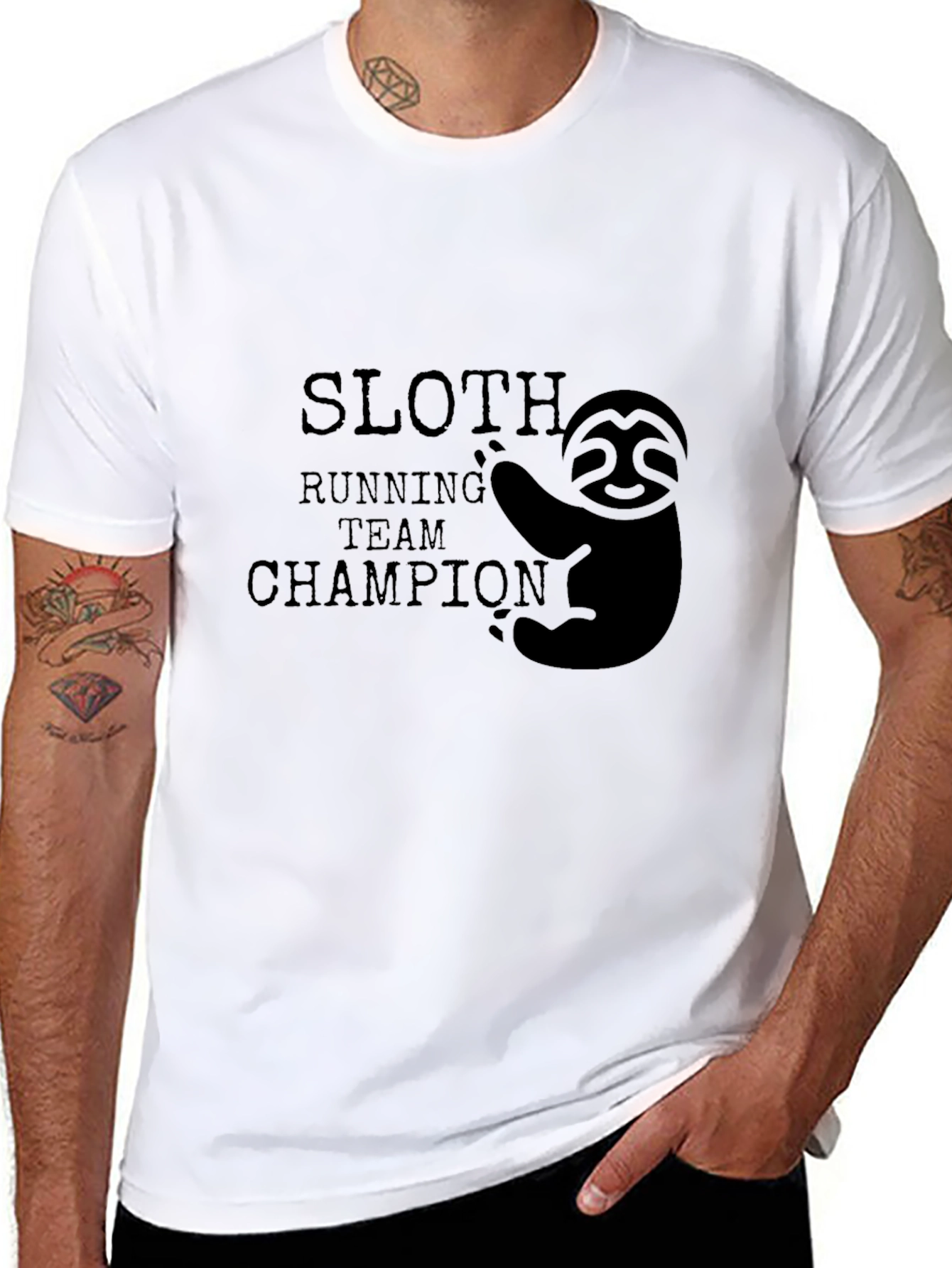 Sloth Running Team Champion Graphic T-Shirt