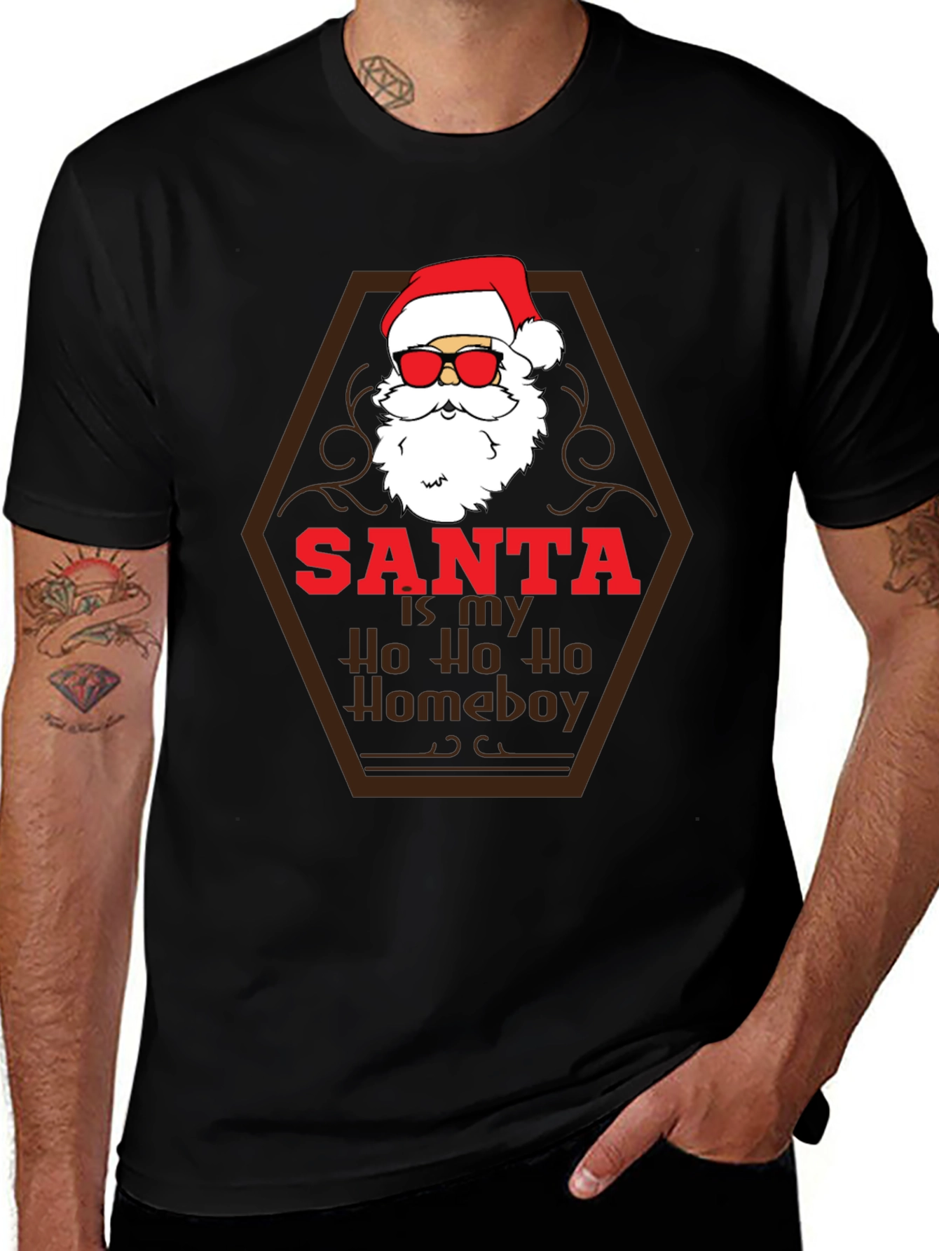 Santa Ho Ho Homeboy Tee - Holiday Humor