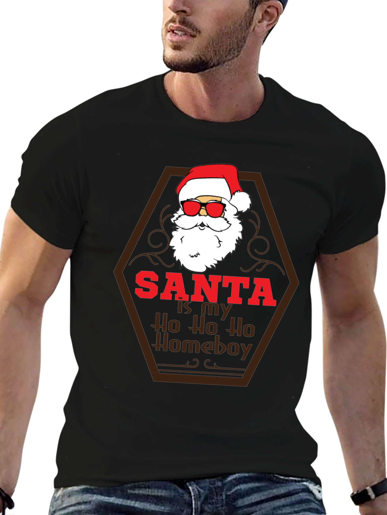 Santa Ho Ho Homeboy Tee - Holiday Humor