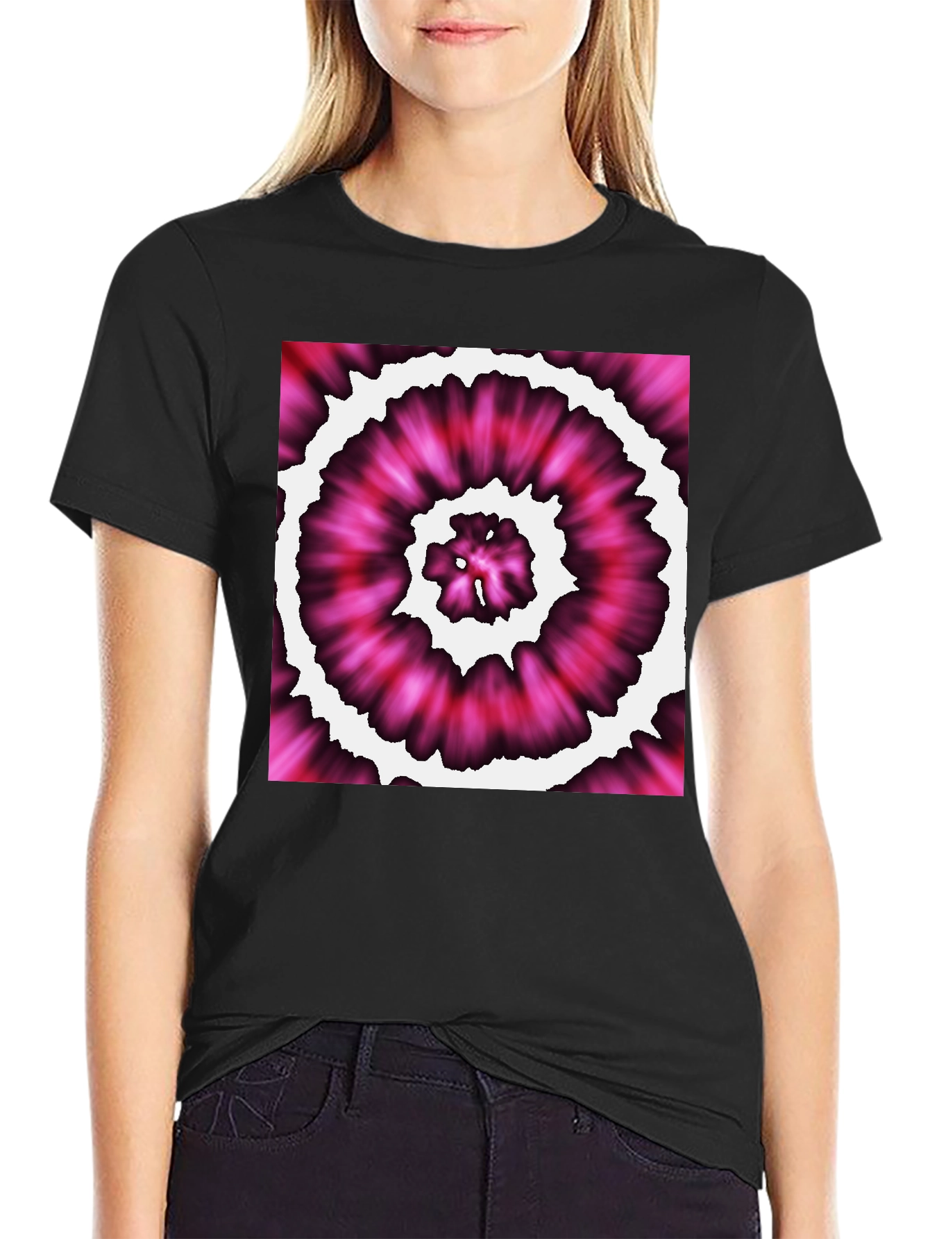 Vibrant Tie-Dye Black T-Shirt
