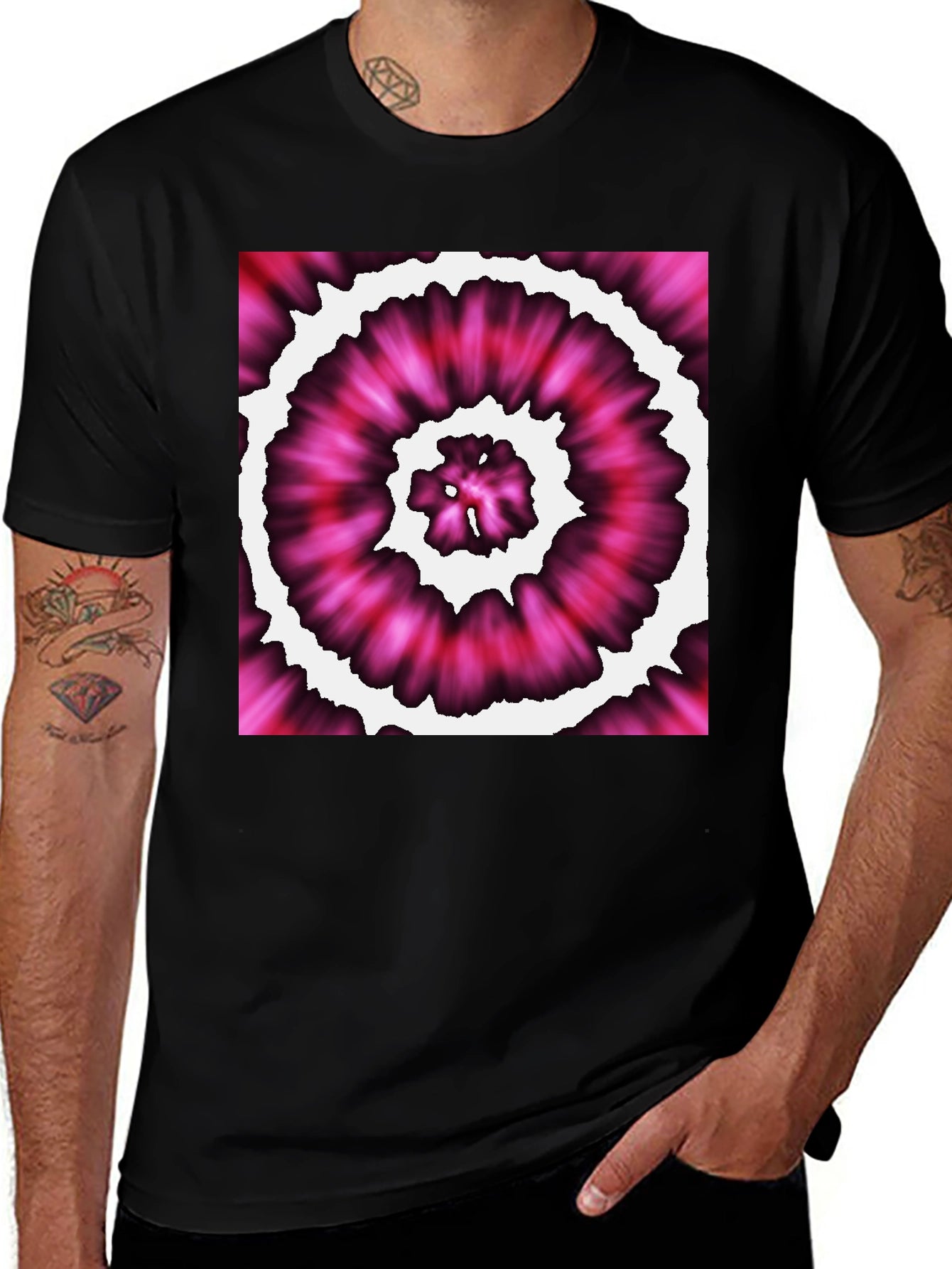 Vibrant Tie-Dye Black T-Shirt
