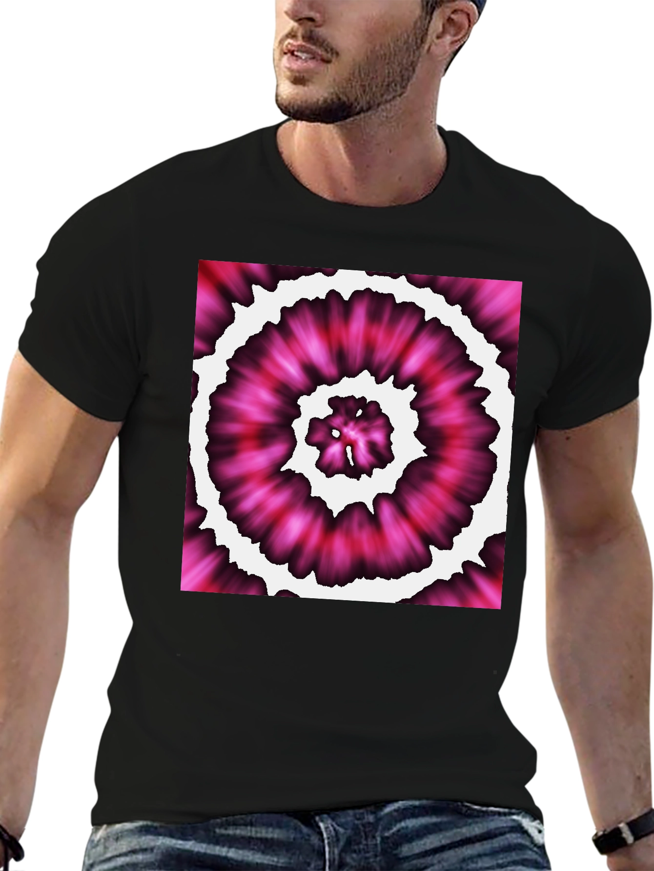 Vibrant Tie-Dye Black T-Shirt