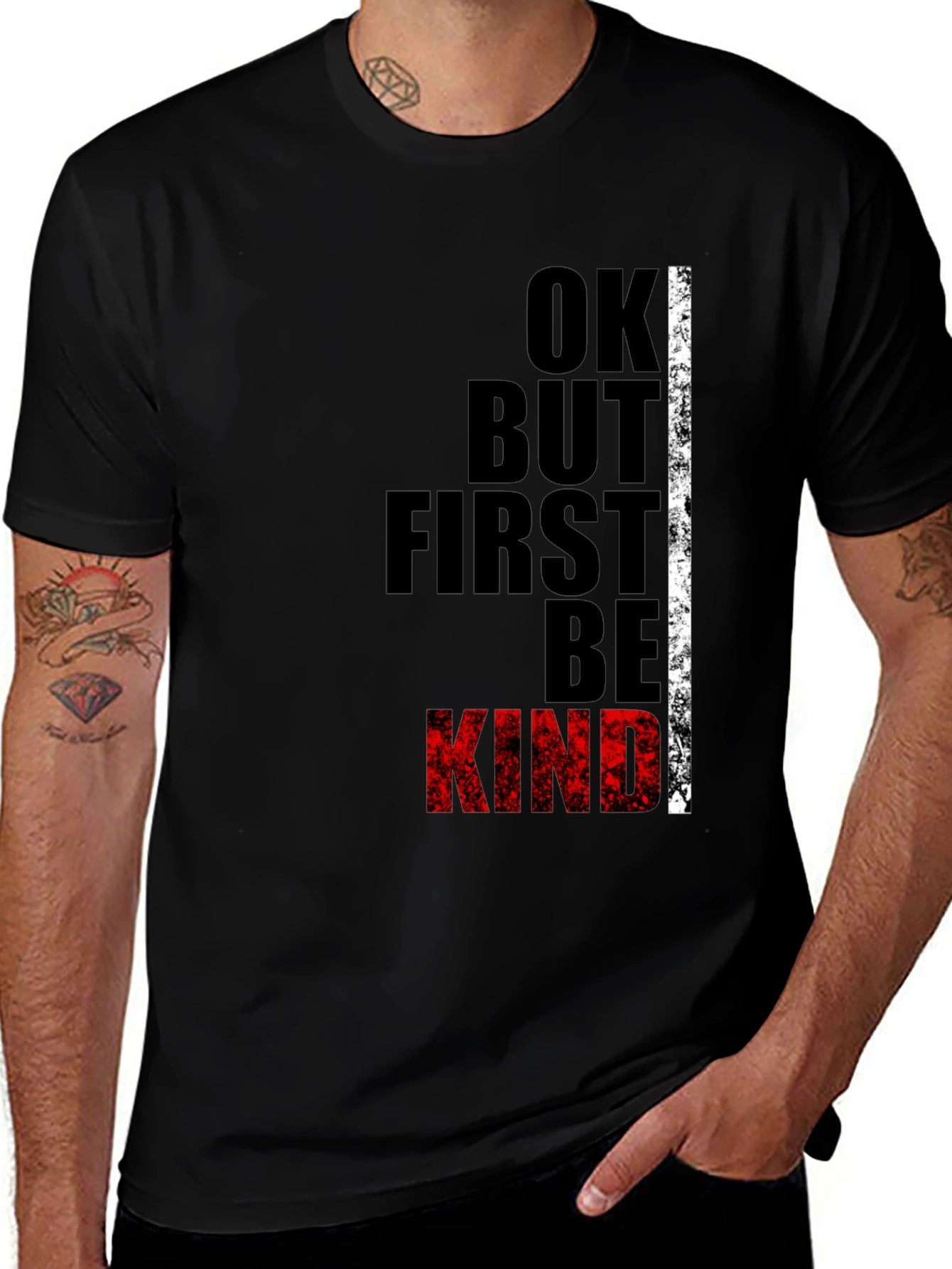 Ok But First Be Kind Black Graphic Tee