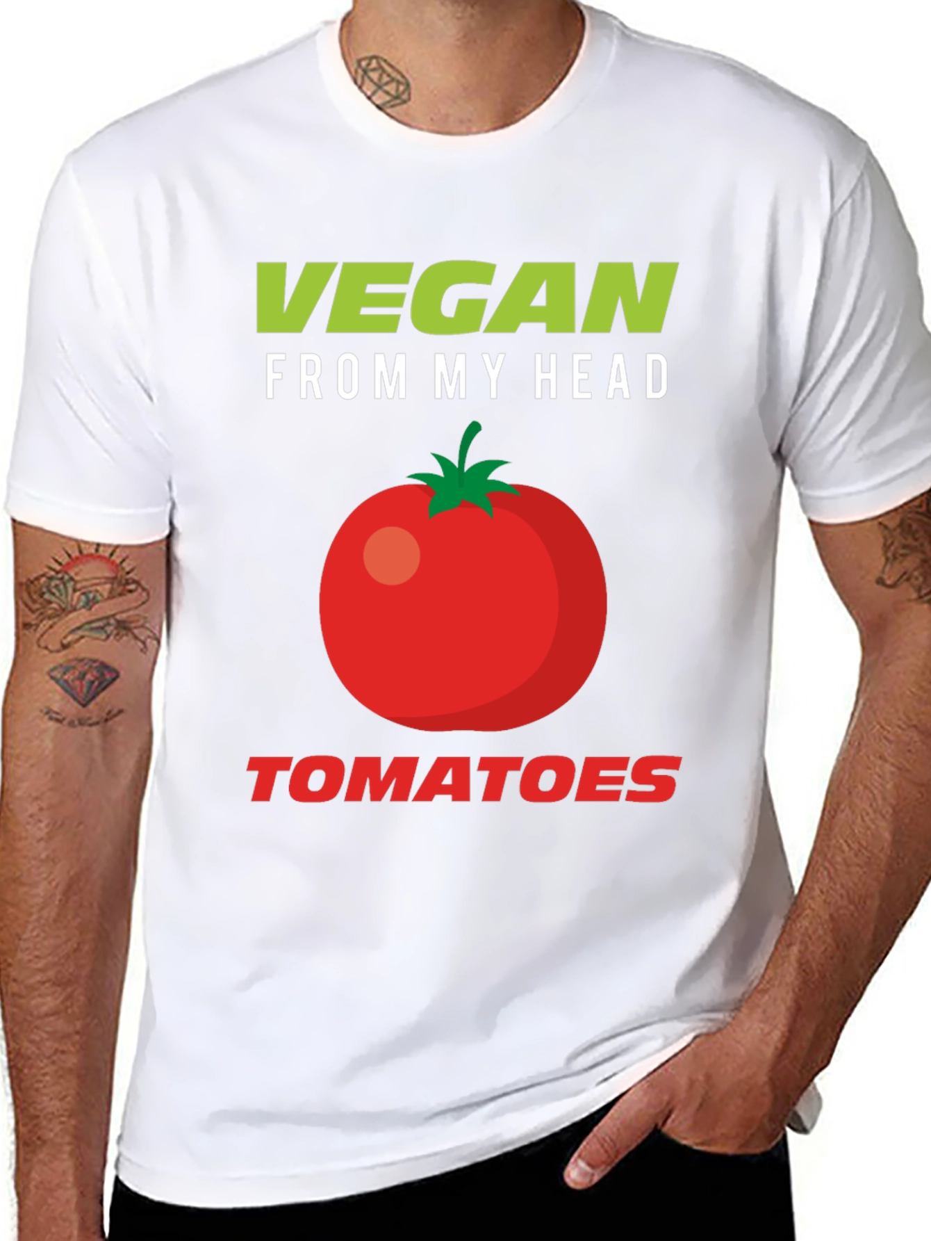 Vegan From My Head Tomatoes Graphic T-Shirt