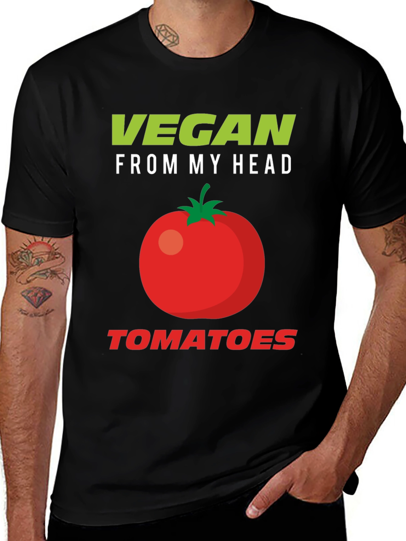 Vegan From My Head Tomatoes Graphic T-Shirt
