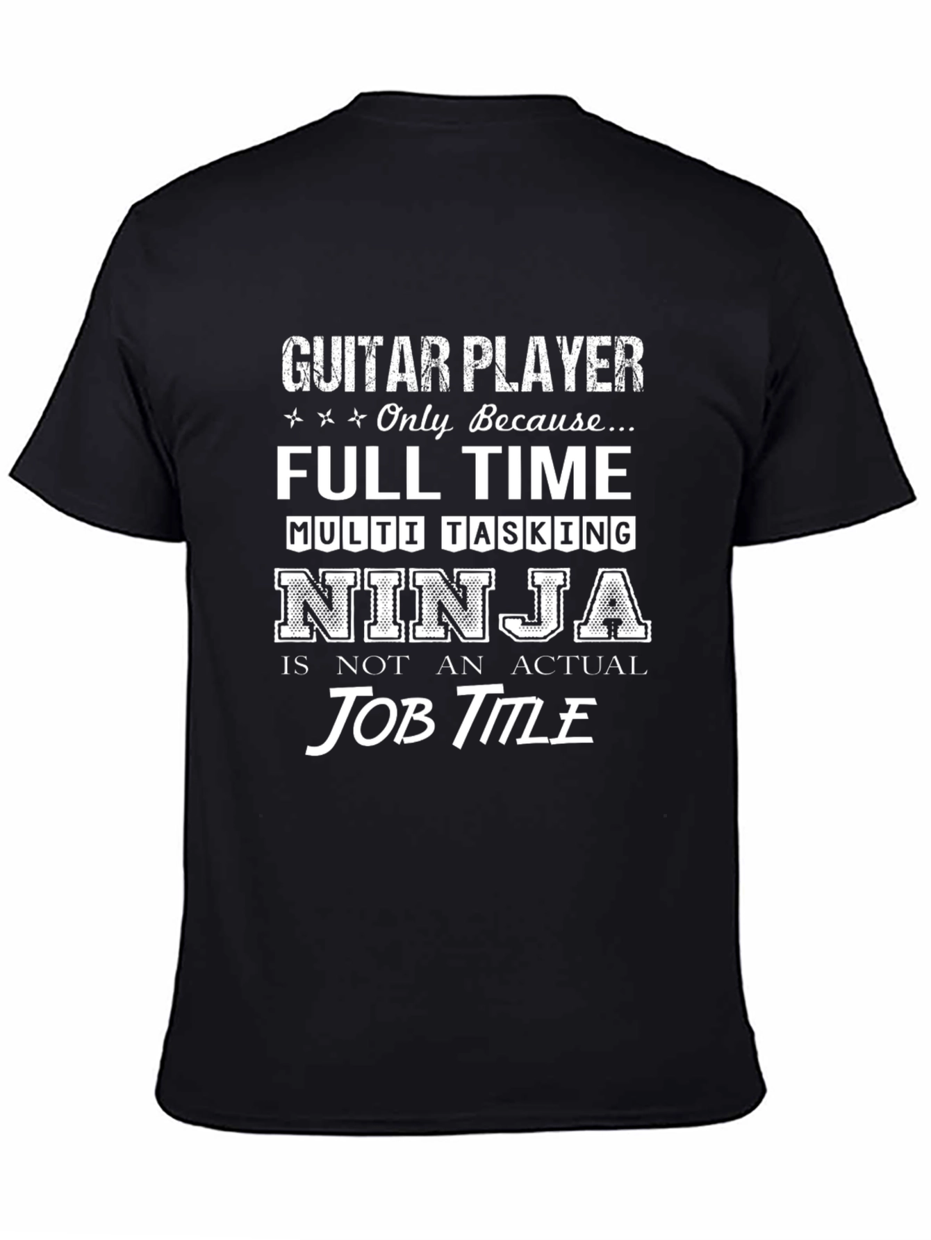 Guitar Player Ninja Job Title Graphic T-Shirt