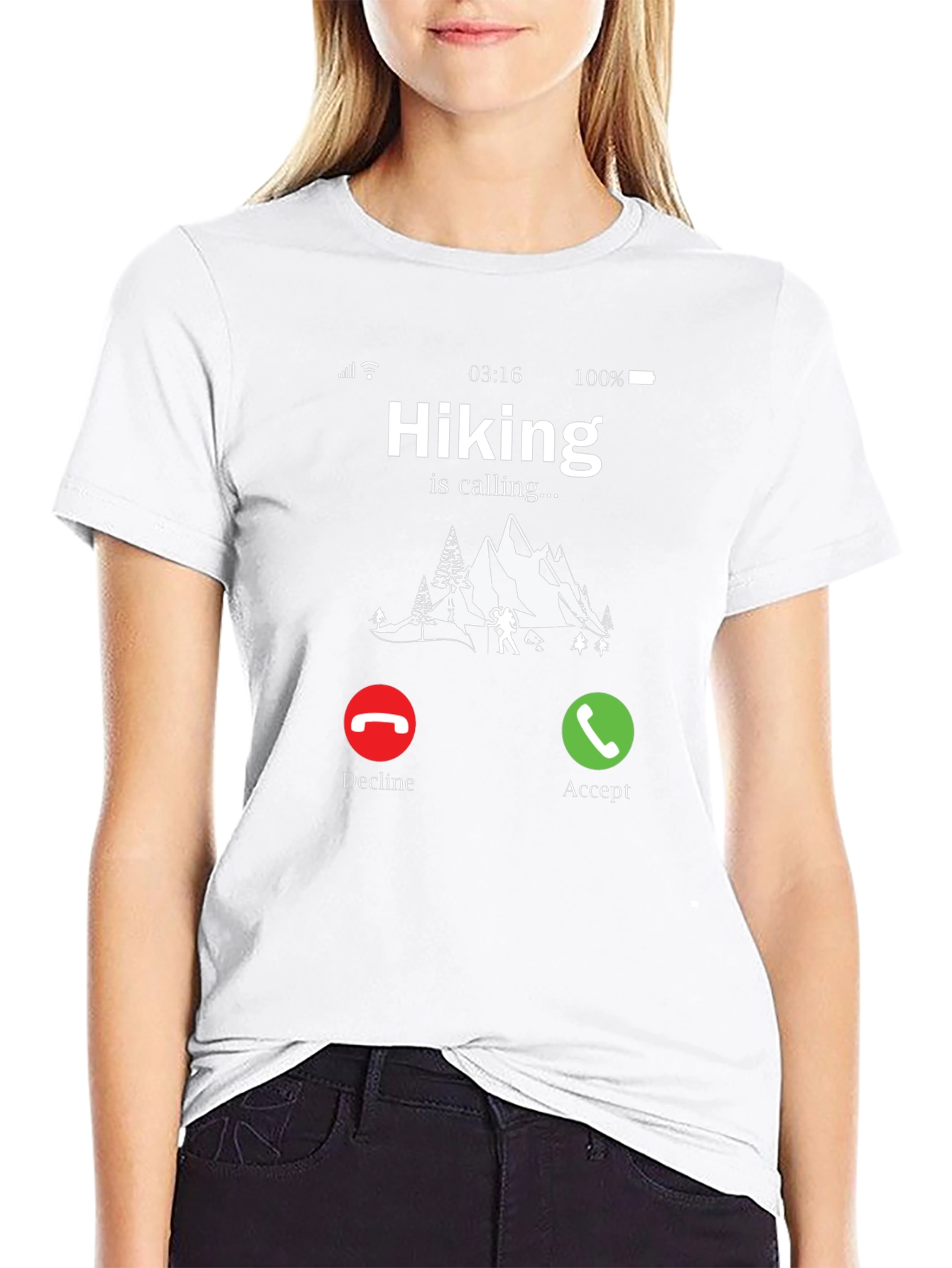 Hiking is Calling Black T-Shirt