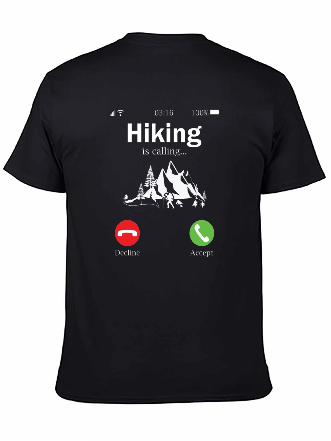 Hiking is Calling Black T-Shirt
