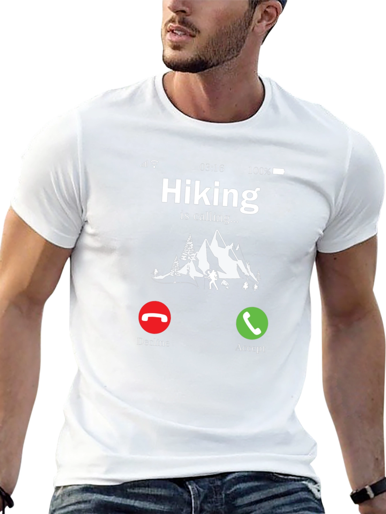 Hiking is Calling Black T-Shirt