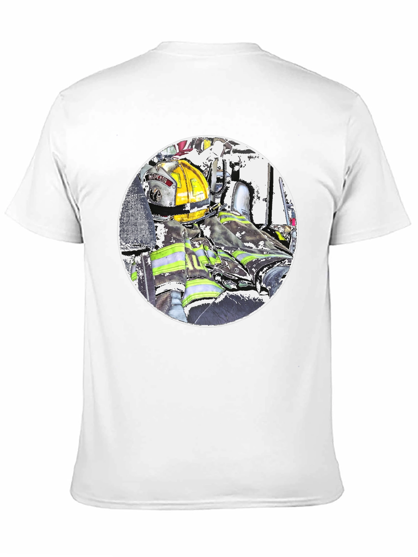 Firefighter Graphic T-Shirt - Black Cotton Blend