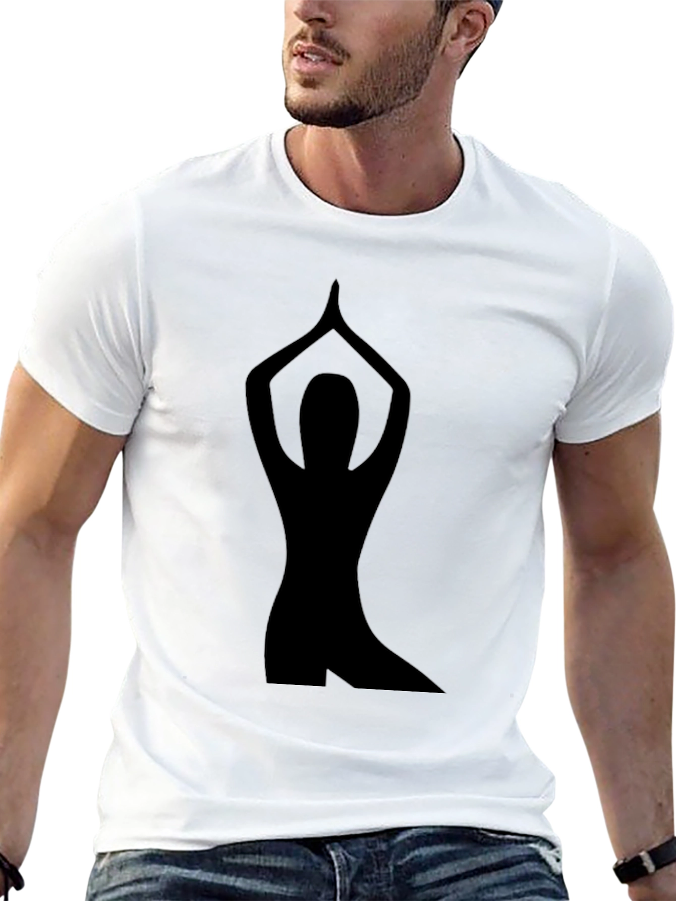 Yoga Pose Graphic Tee - Black