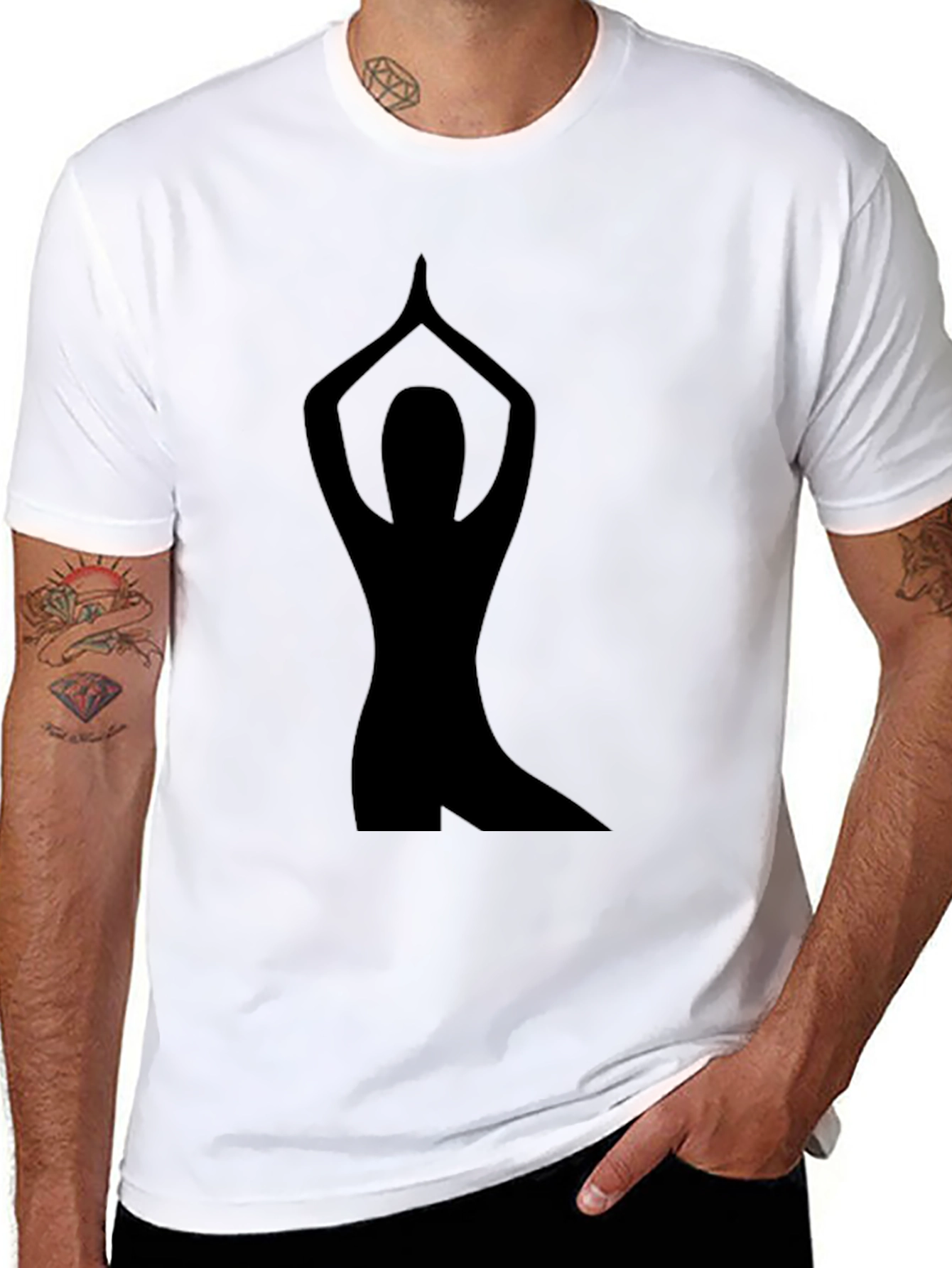 Yoga Pose Graphic Tee - Black