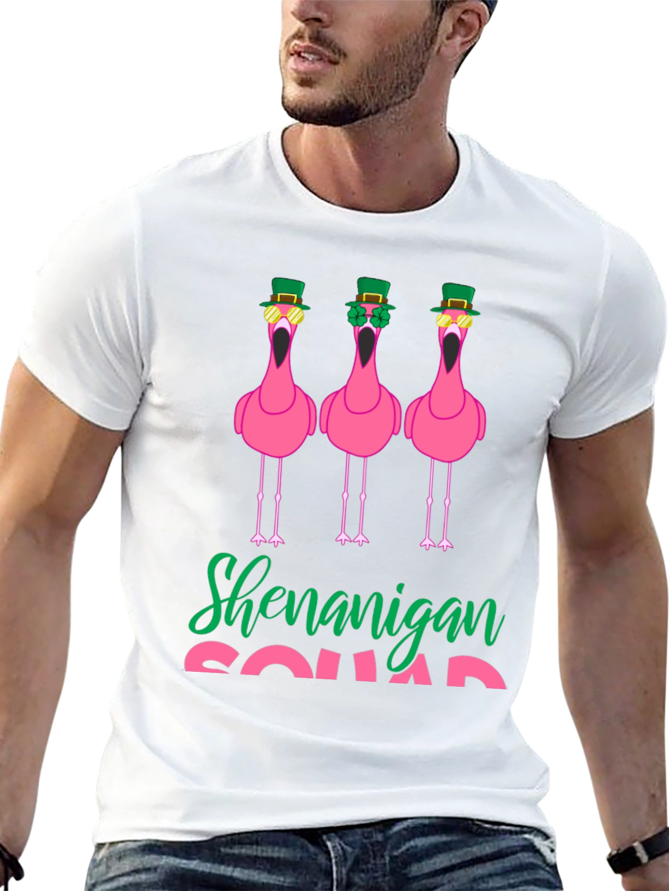 St. Patricks Day Flamingo Shenanigan Squad T-Shirt