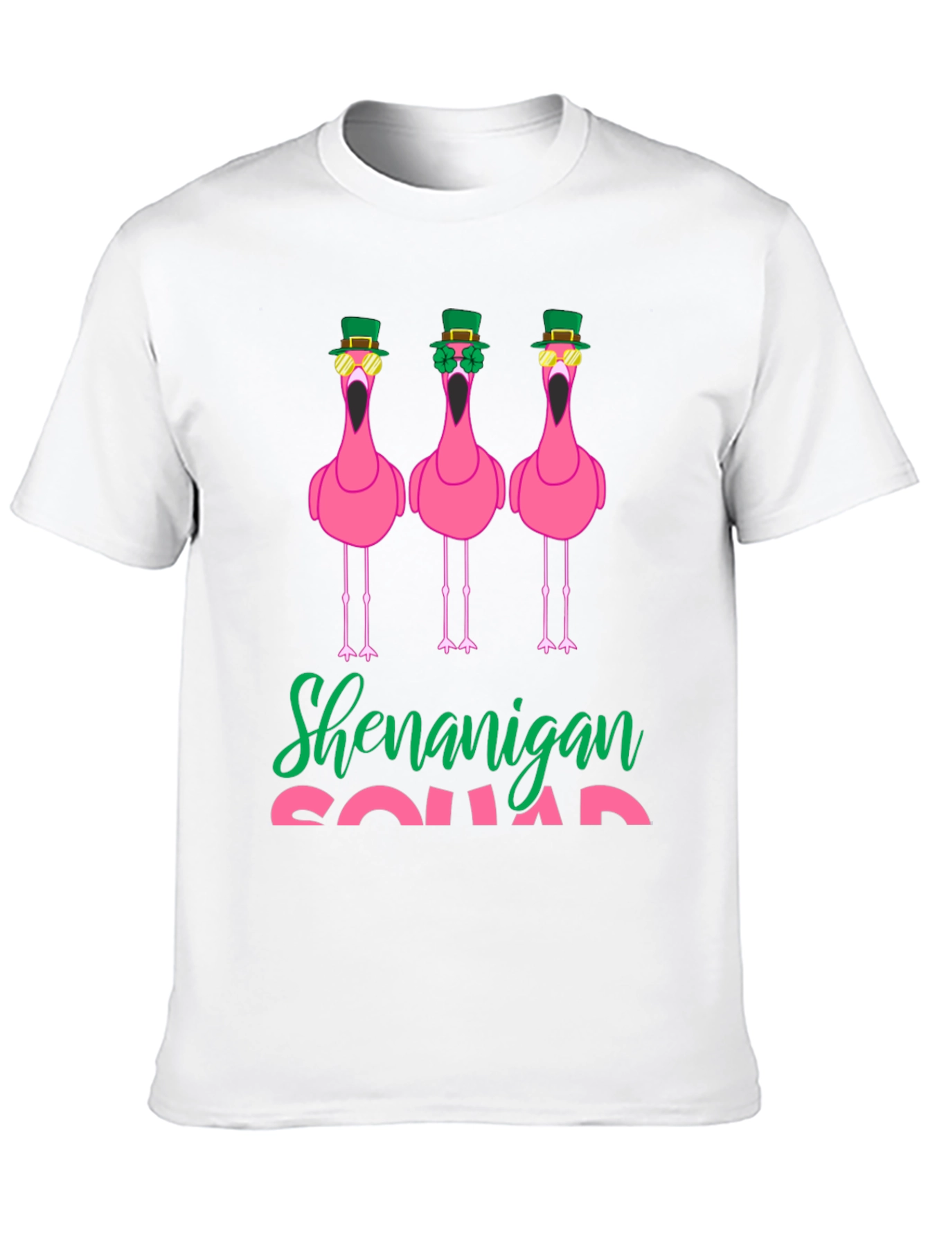 St. Patricks Day Flamingo Shenanigan Squad T-Shirt