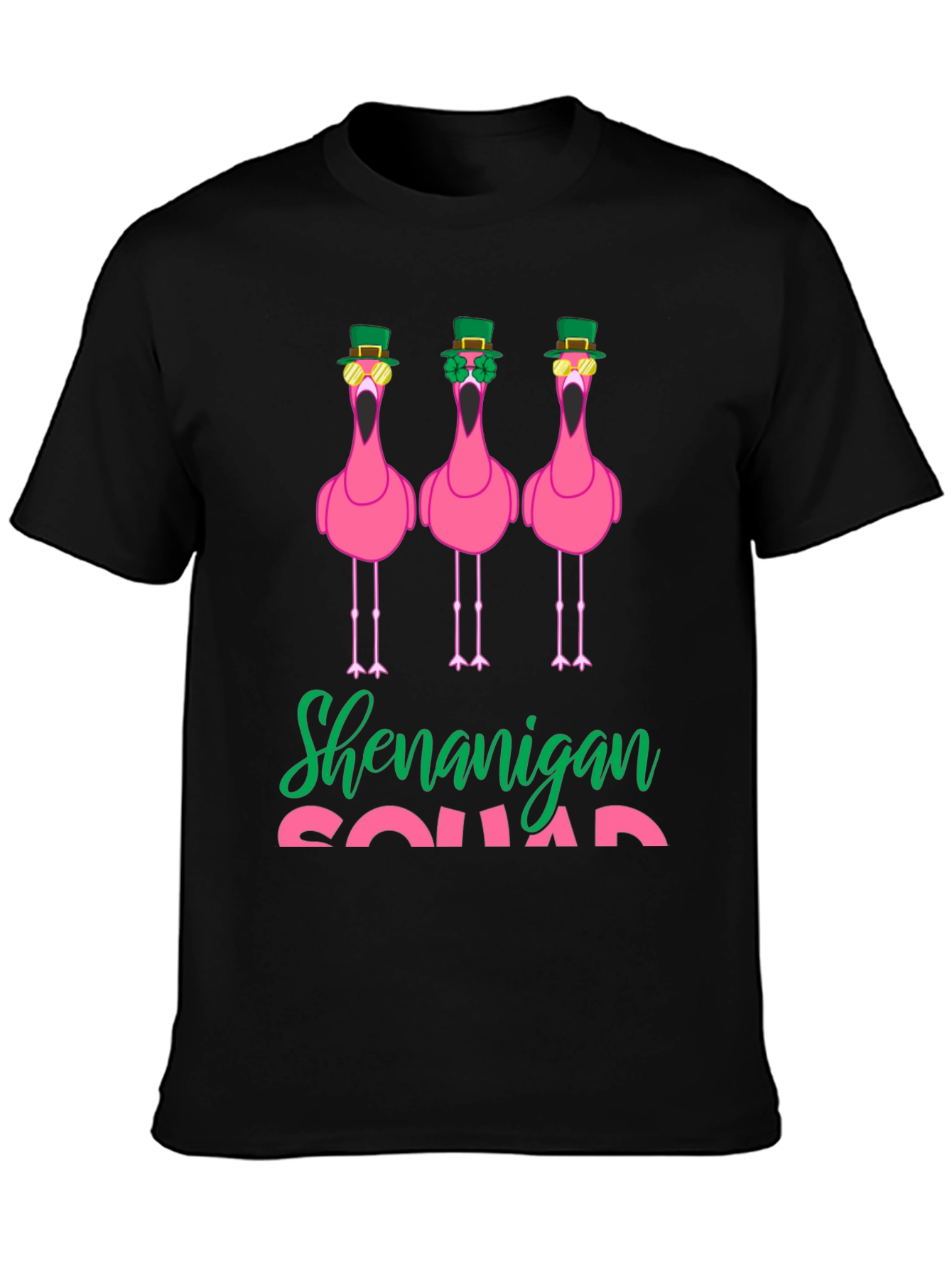 St. Patricks Day Flamingo Shenanigan Squad T-Shirt