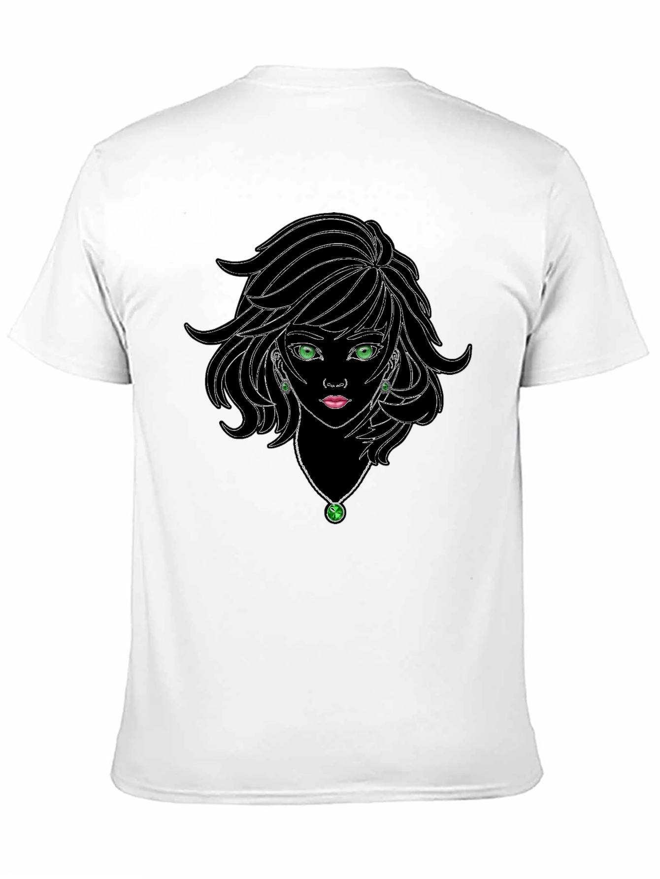 Black Graphic Tee - Anime Girl Design