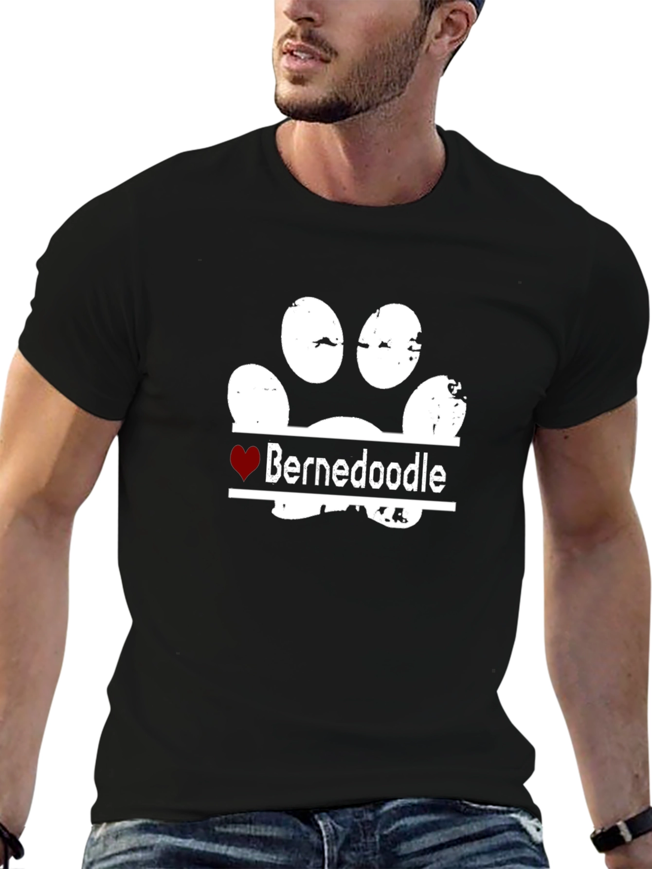 Bernedoodle Paw Print T-Shirt - Dog Lover Tee