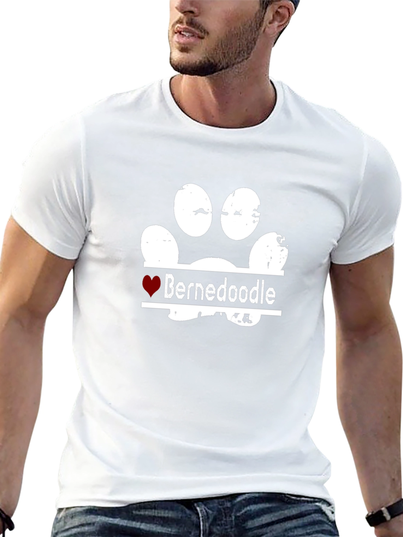 Bernedoodle Paw Print T-Shirt - Dog Lover Tee