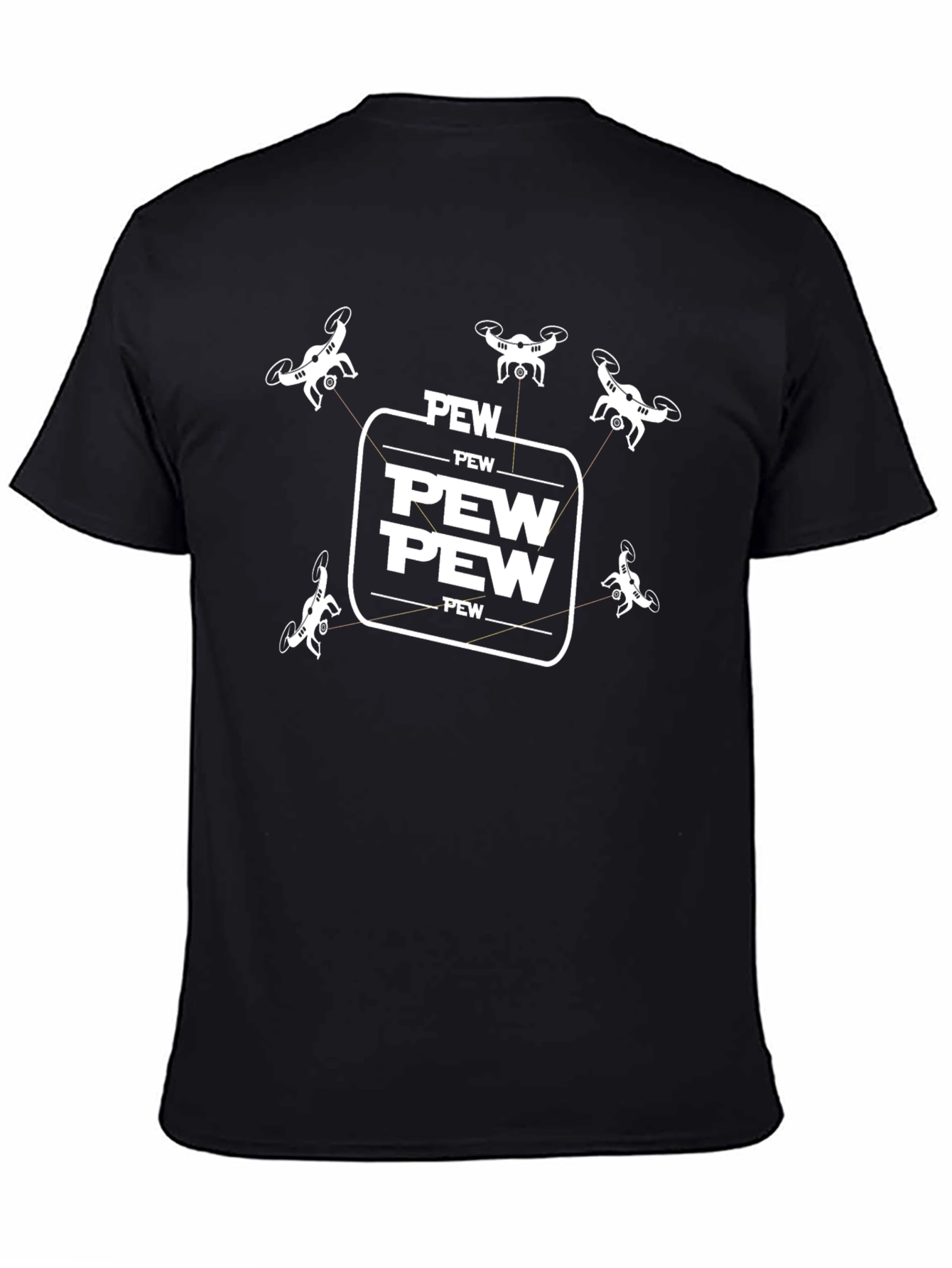 Drone Pew Pew T-Shirt - Black Graphic Tee
