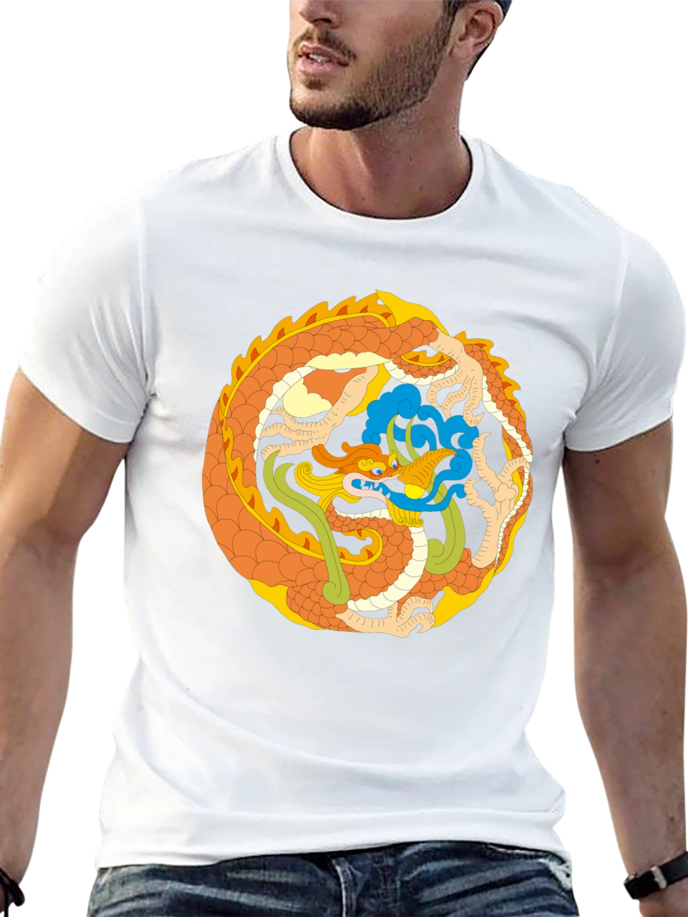 Dragon Circle Graphic Tee - Stylish & Unique Design