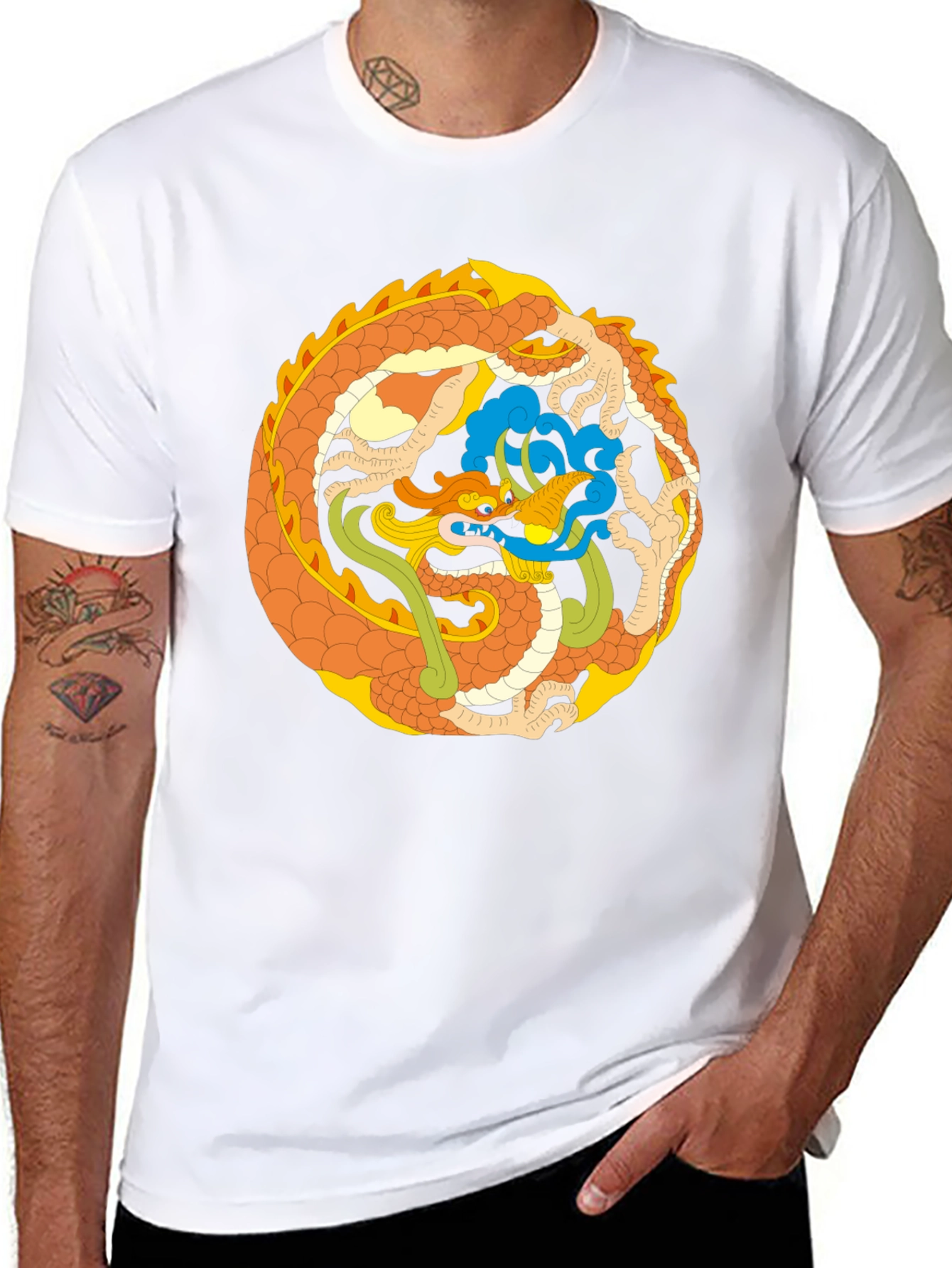 Dragon Circle Graphic Tee - Stylish & Unique Design