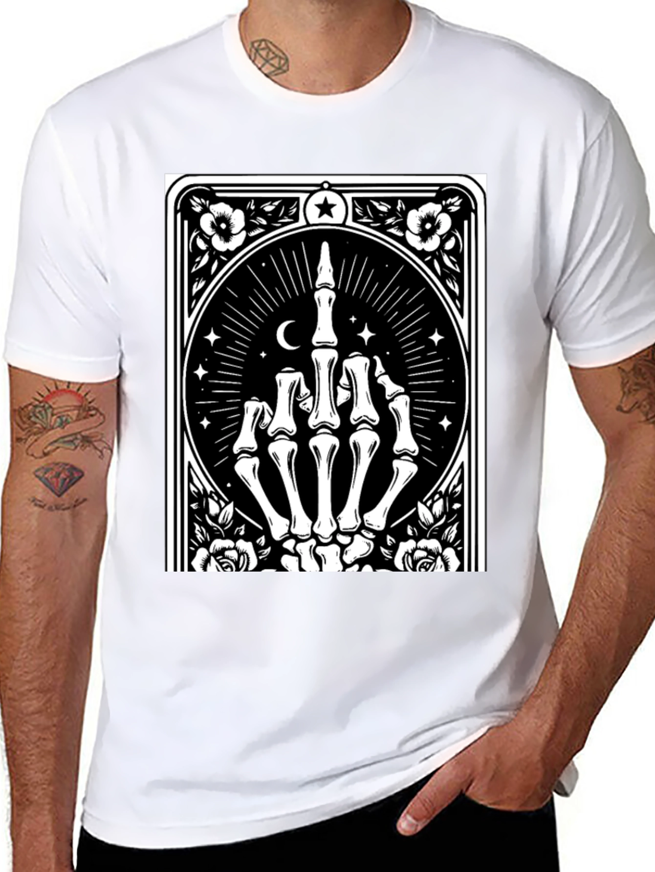 Skeleton Hand Graphic Black T-Shirt