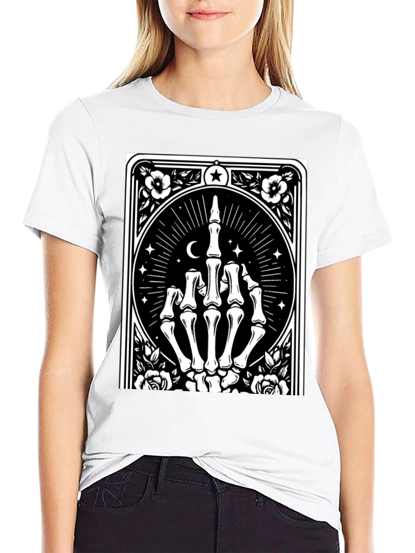 Skeleton Hand Graphic Black T-Shirt