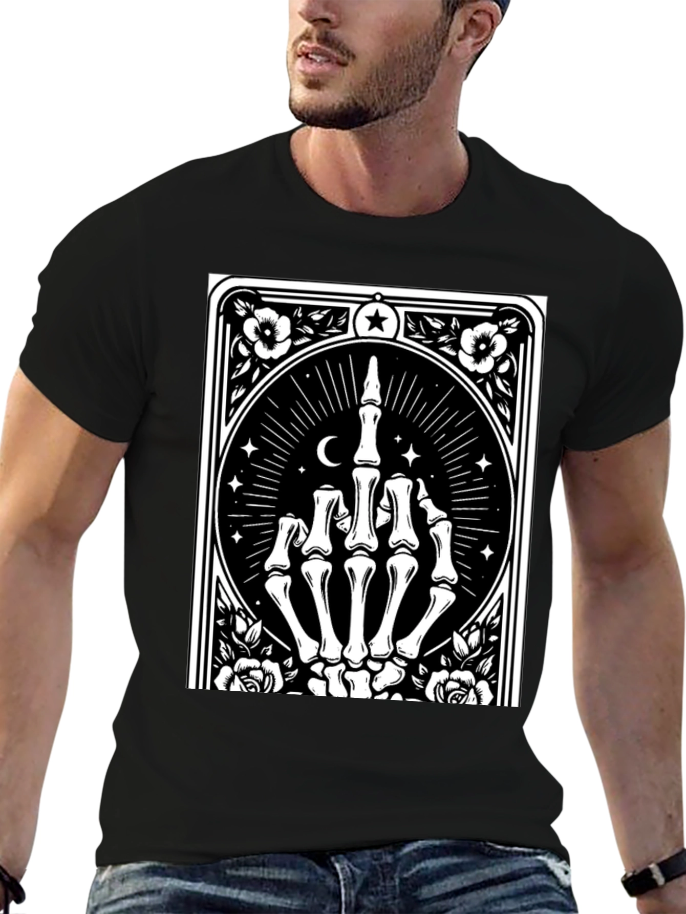 Skeleton Hand Graphic Black T-Shirt