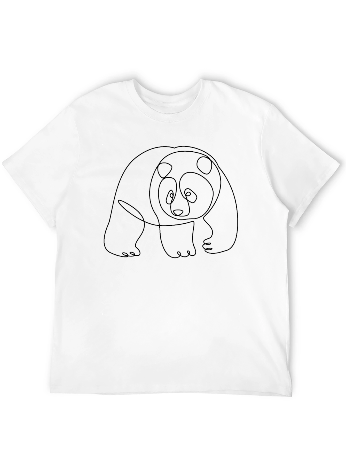 Panda Outline Graphic Black T-Shirt