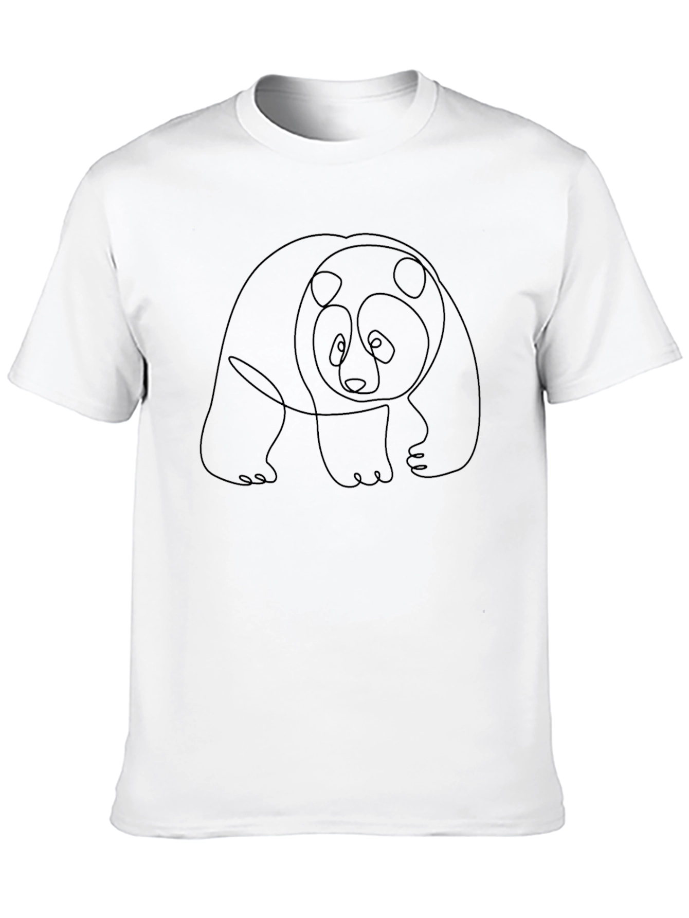 Panda Outline Graphic Black T-Shirt