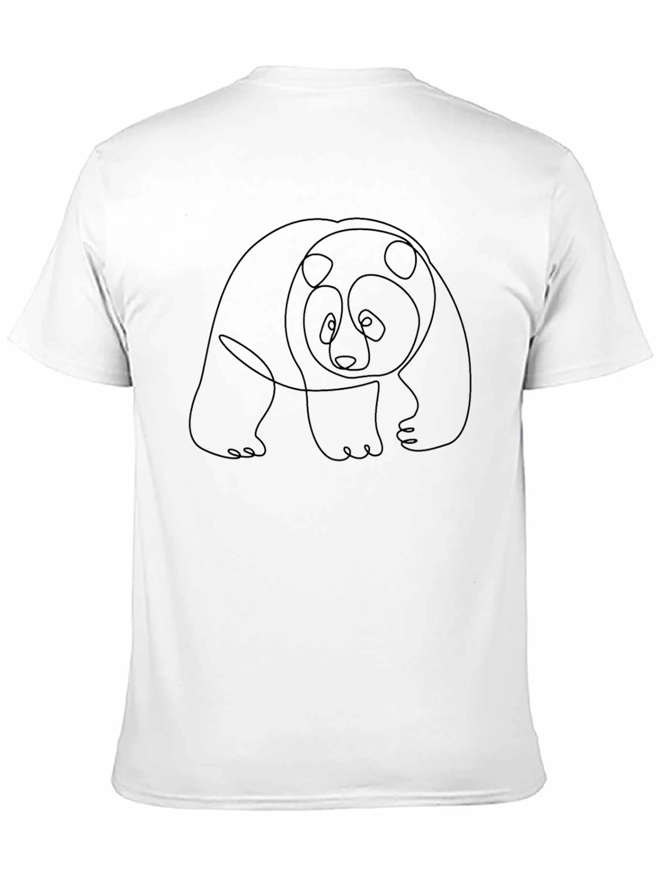 Panda Outline Graphic Black T-Shirt