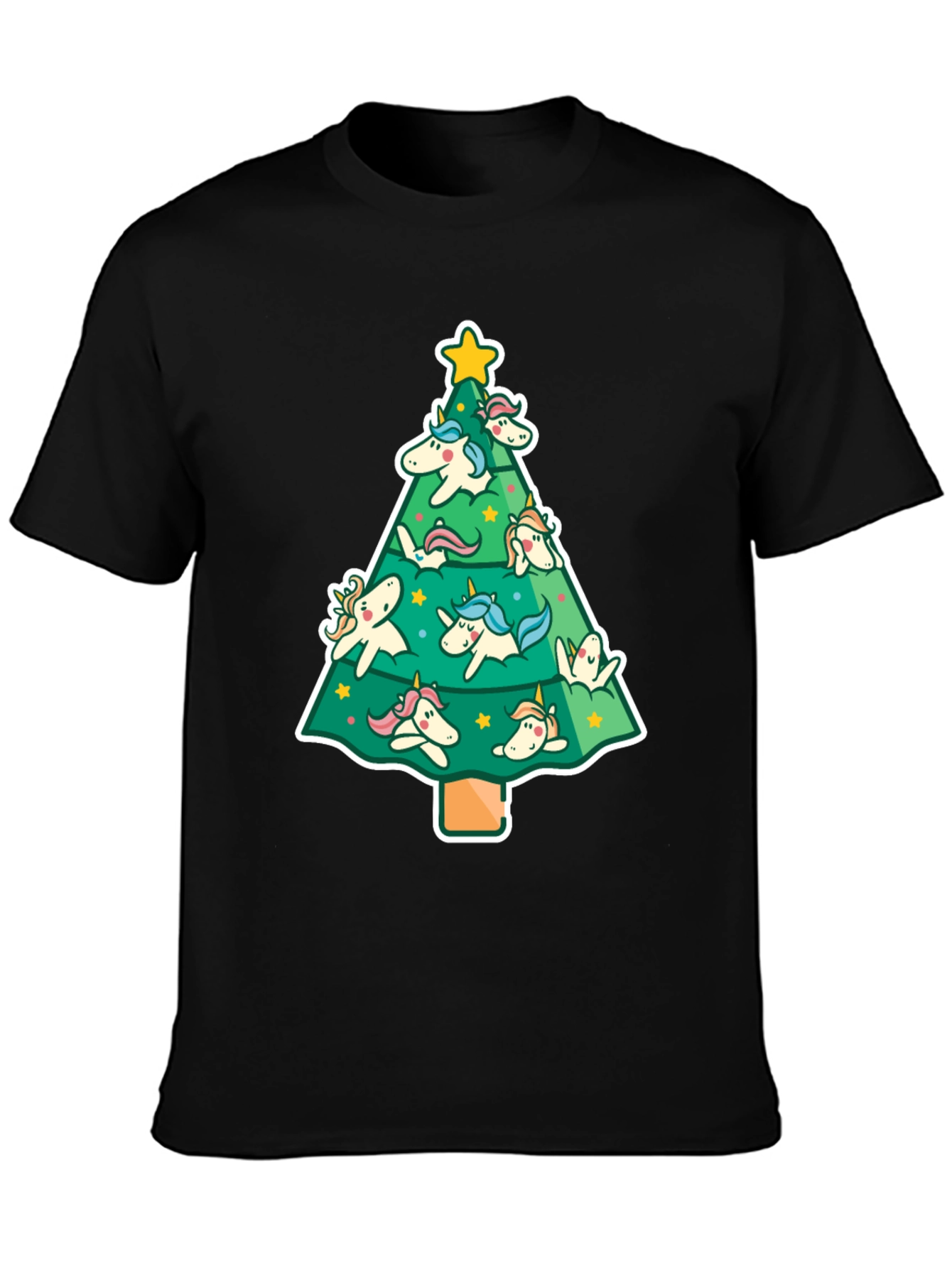 Unicorn Christmas Tree Graphic Tee