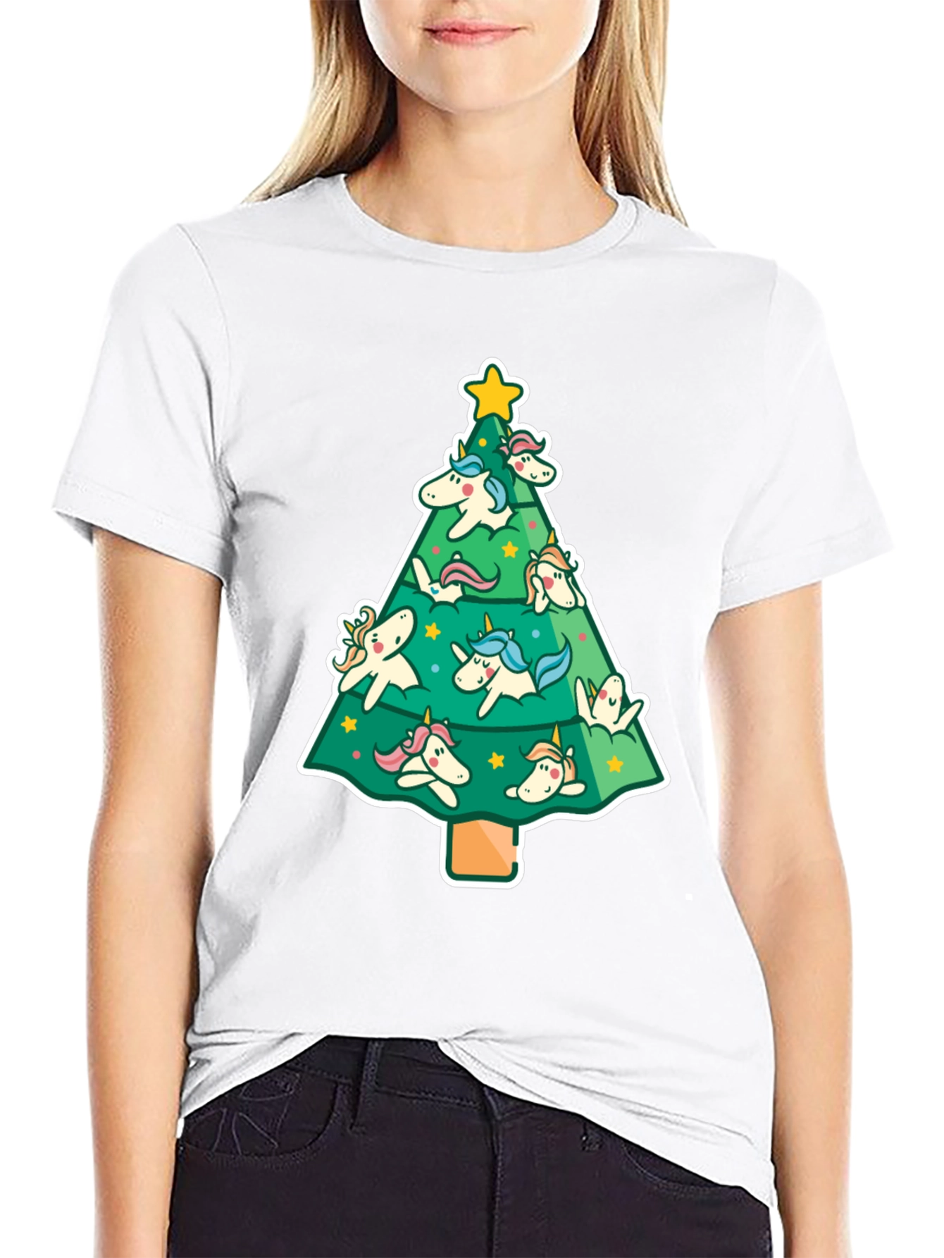 Unicorn Christmas Tree Graphic Tee
