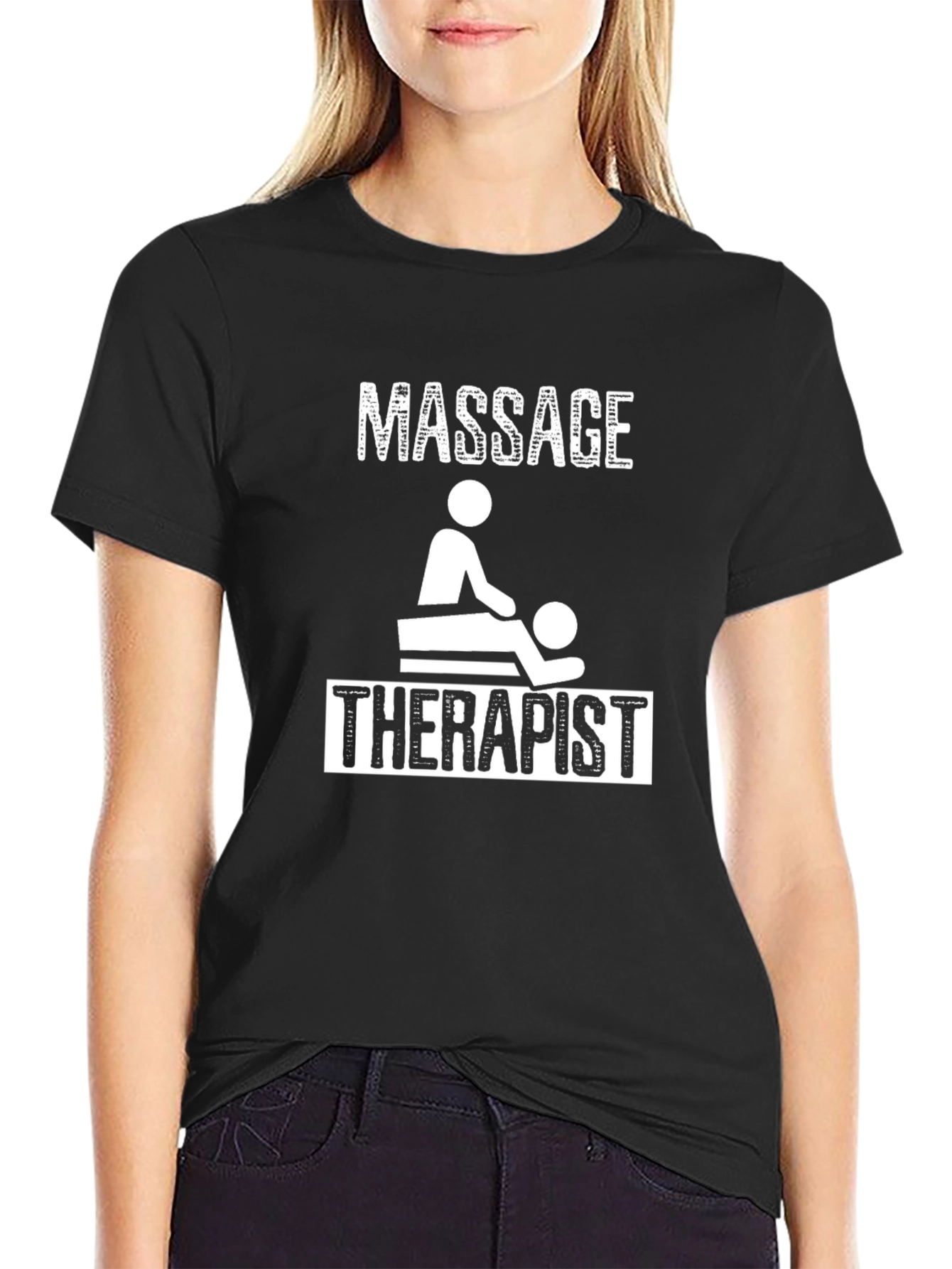 Massage Therapist Graphic Tee - Black Cotton T-Shirt