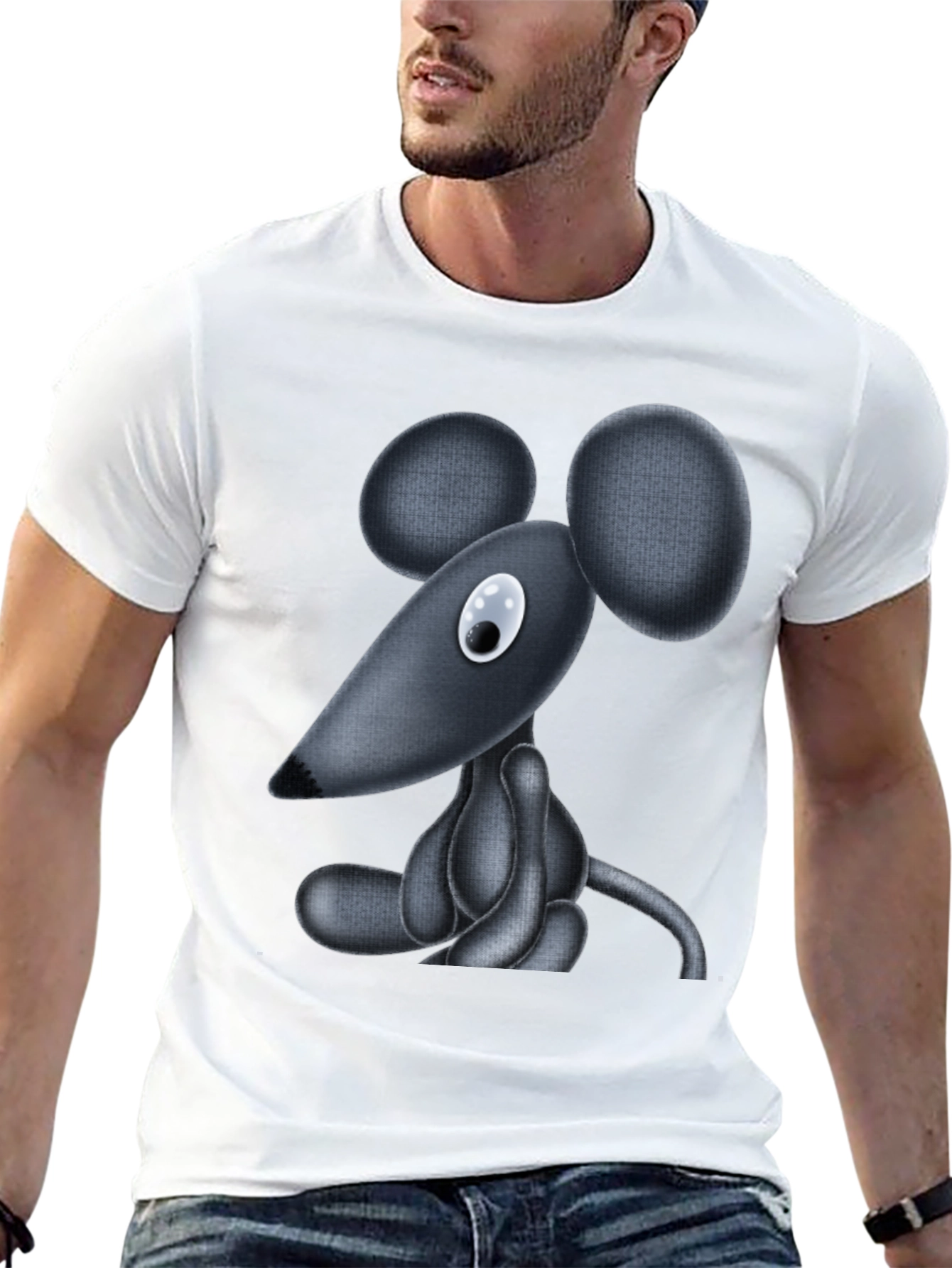 Cartoon Mouse Graphic T-Shirt