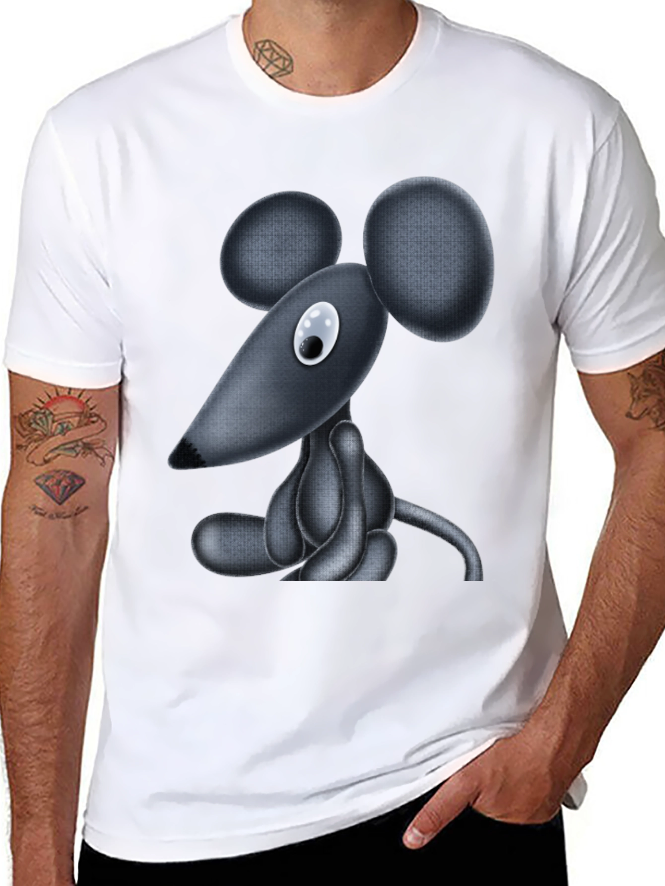 Cartoon Mouse Graphic T-Shirt