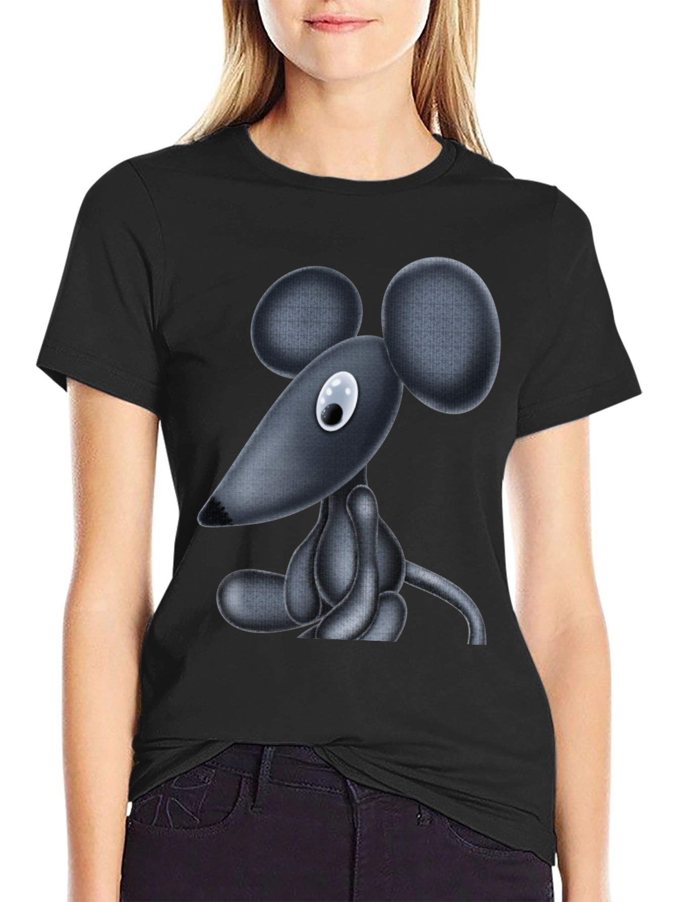 Cartoon Mouse Graphic T-Shirt