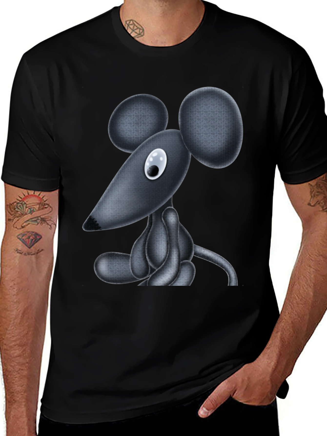 Cartoon Mouse Graphic T-Shirt