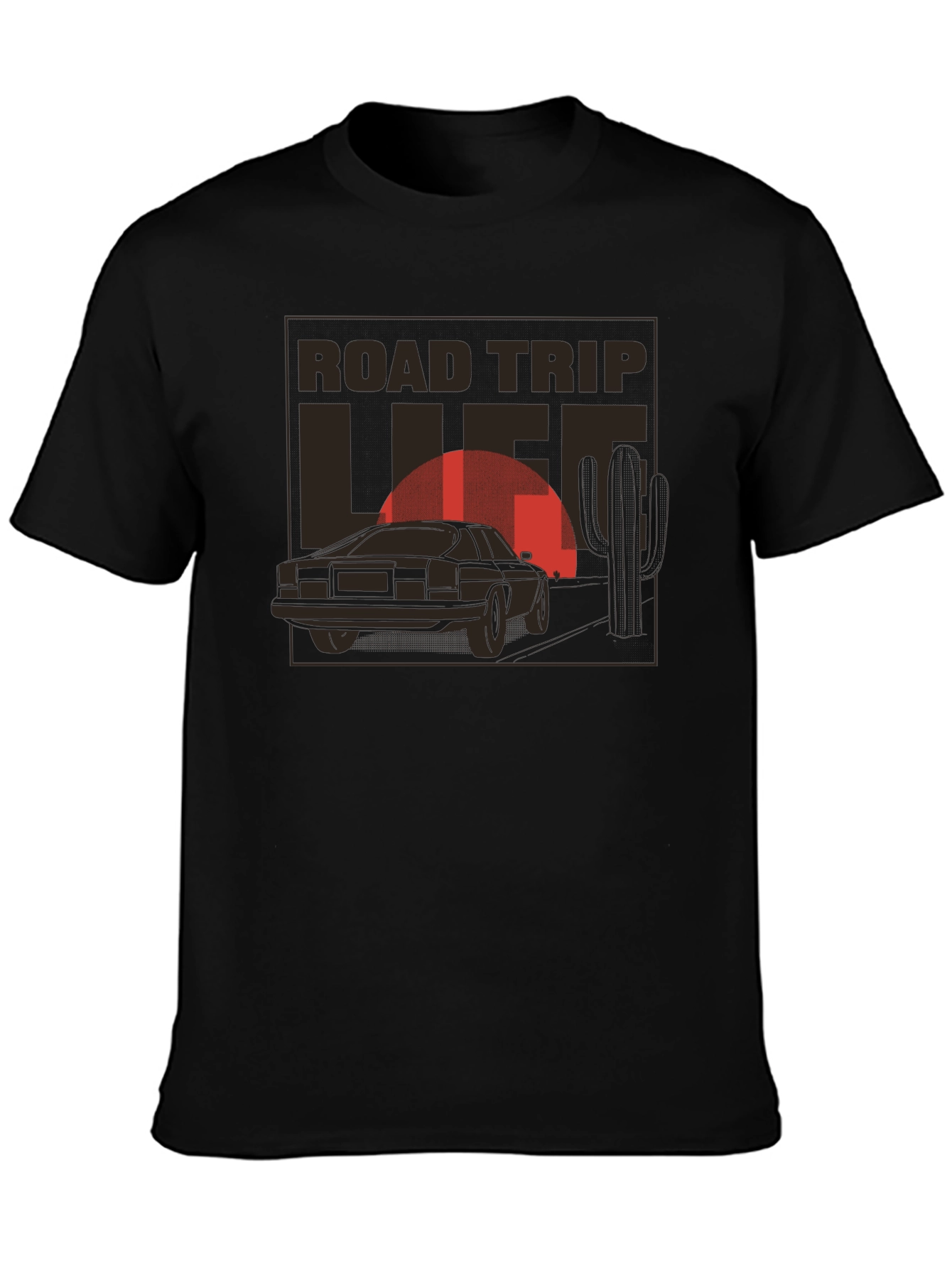 Road Trip Life Graphic T-Shirt - Black
