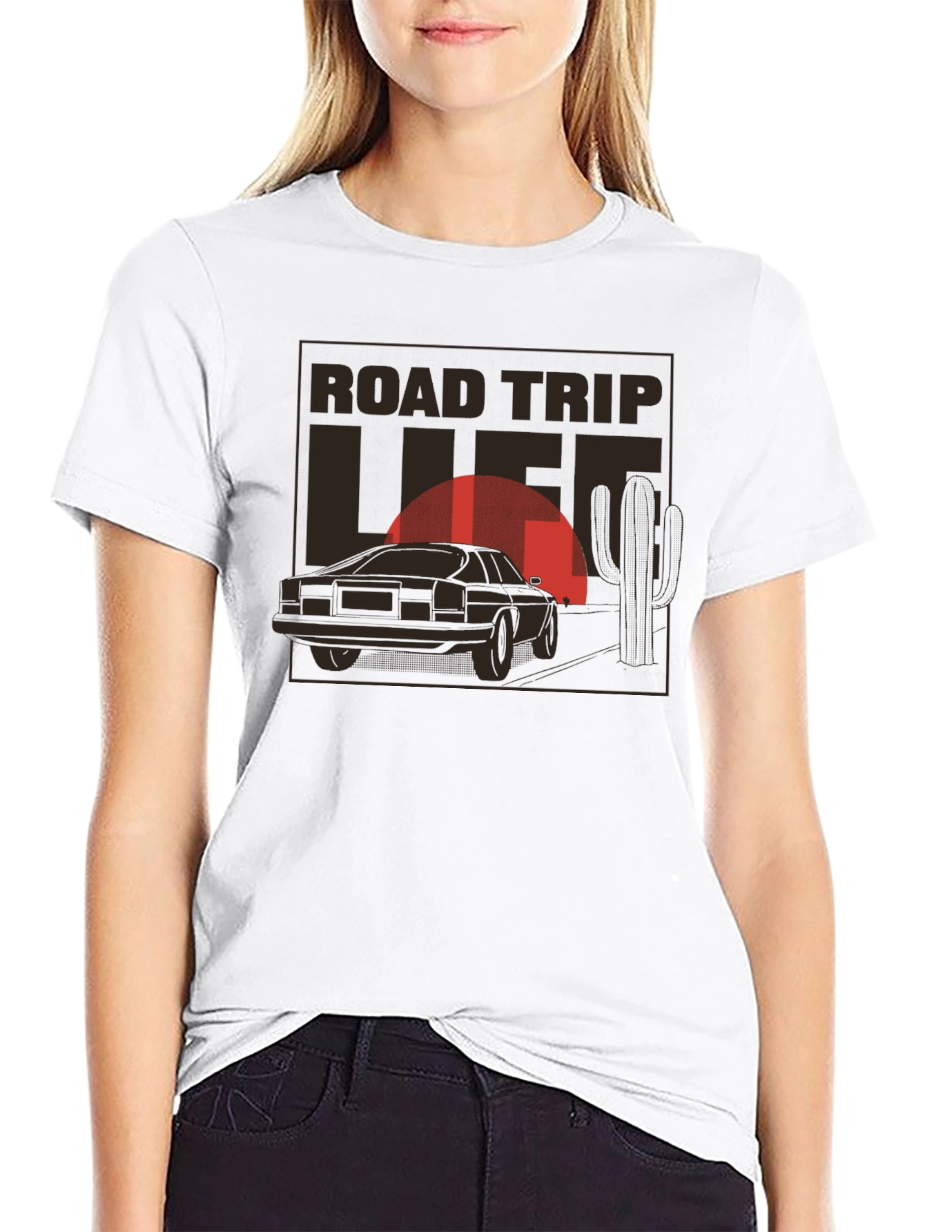 Road Trip Life Graphic T-Shirt - Black