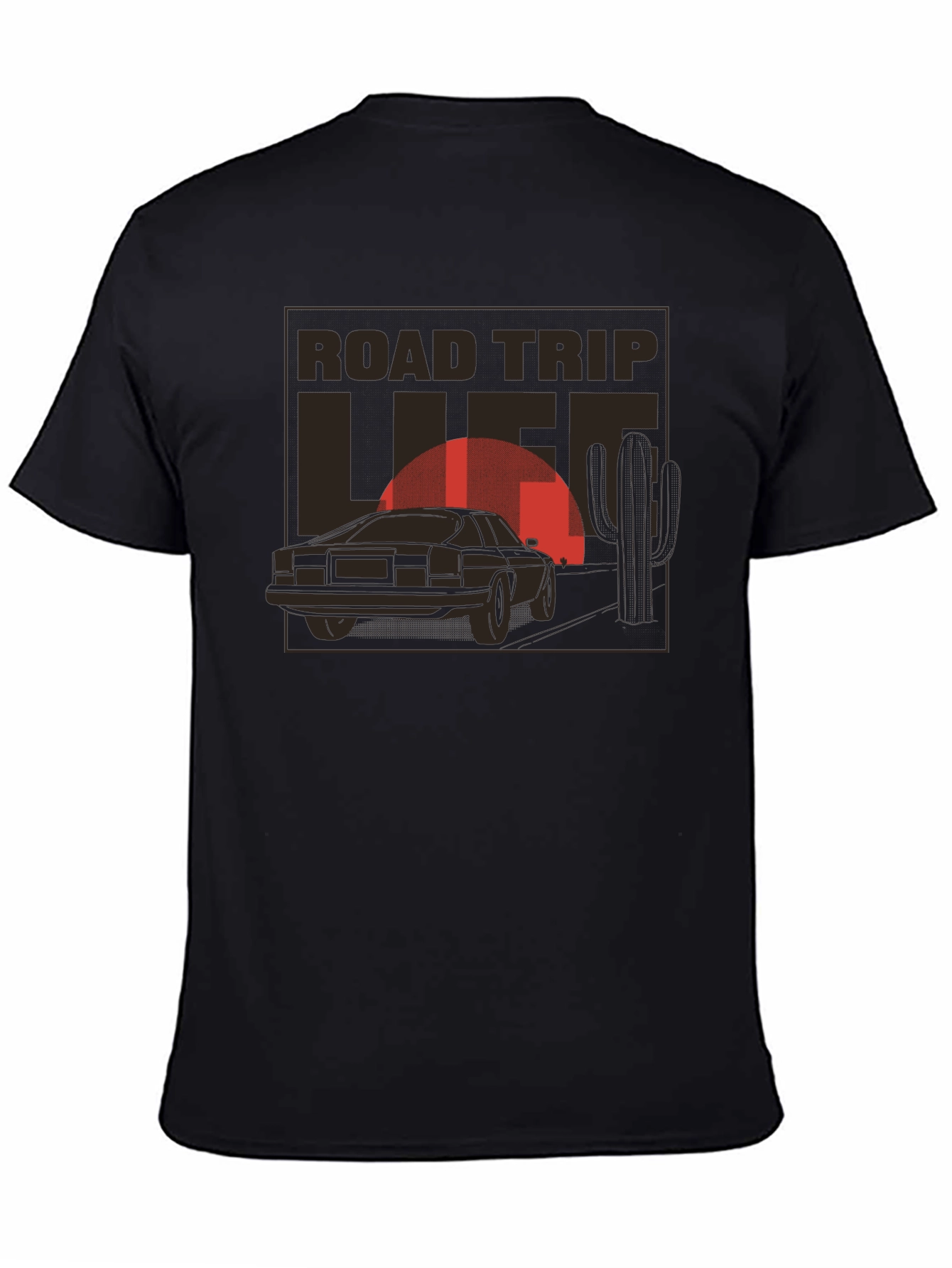 Road Trip Life Graphic T-Shirt - Black