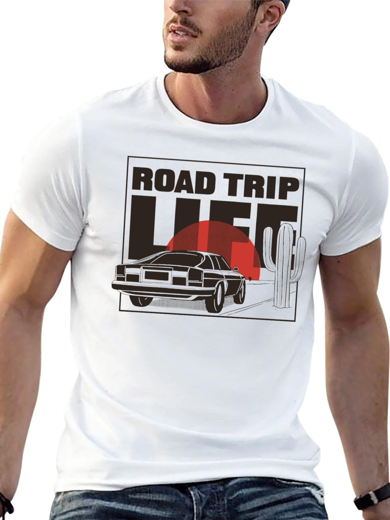 Road Trip Life Graphic T-Shirt - Black