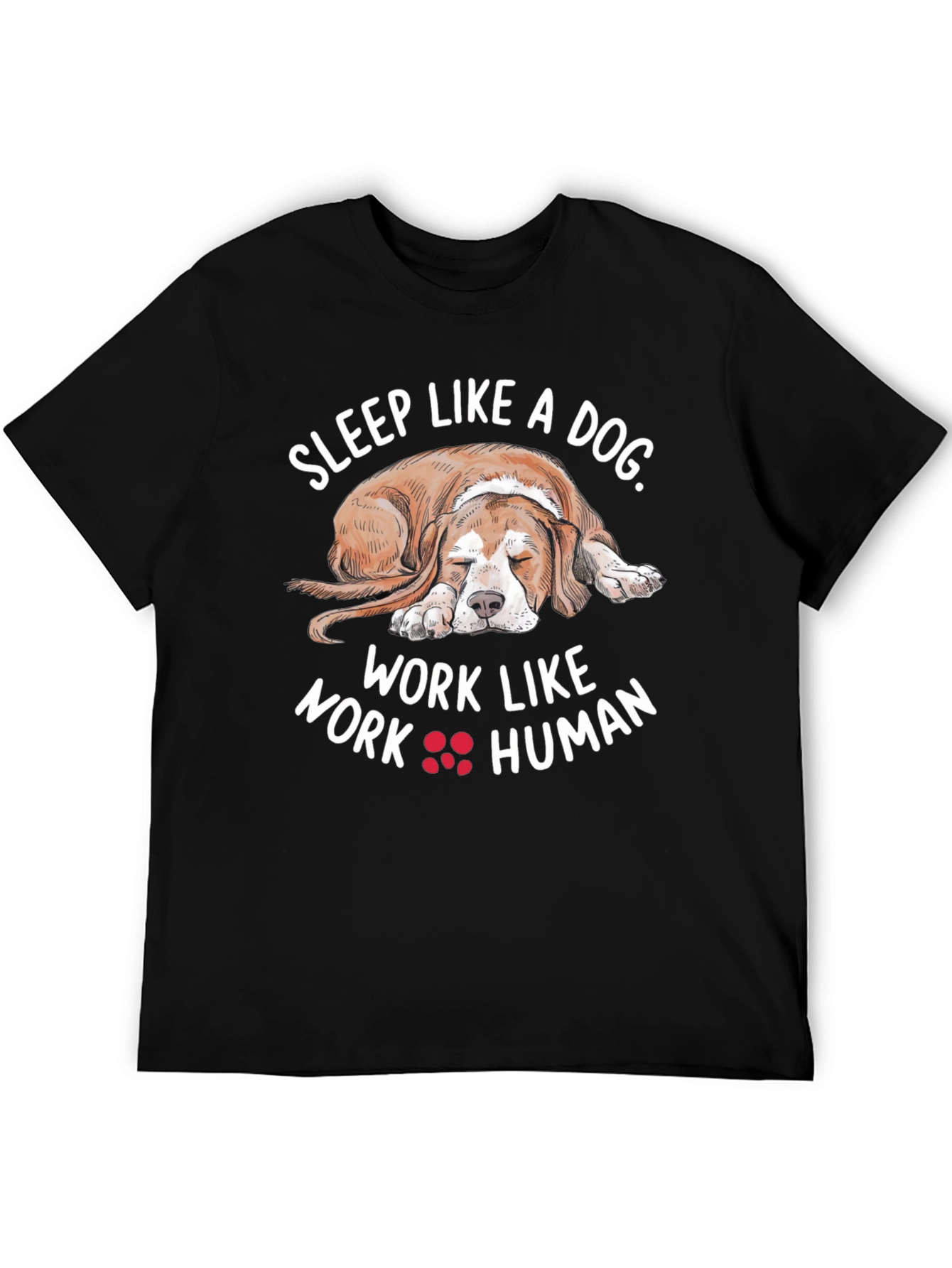 Sleep Like A Dog Black T-Shirt