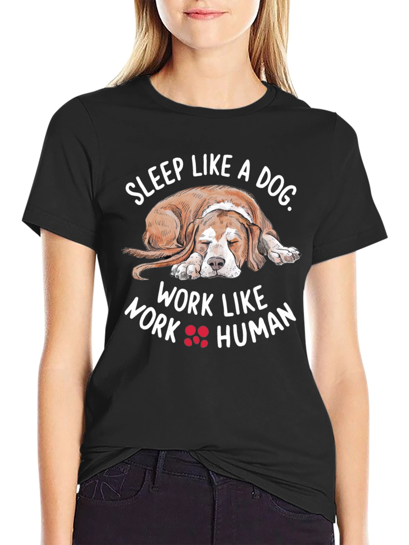 Sleep Like A Dog Black T-Shirt