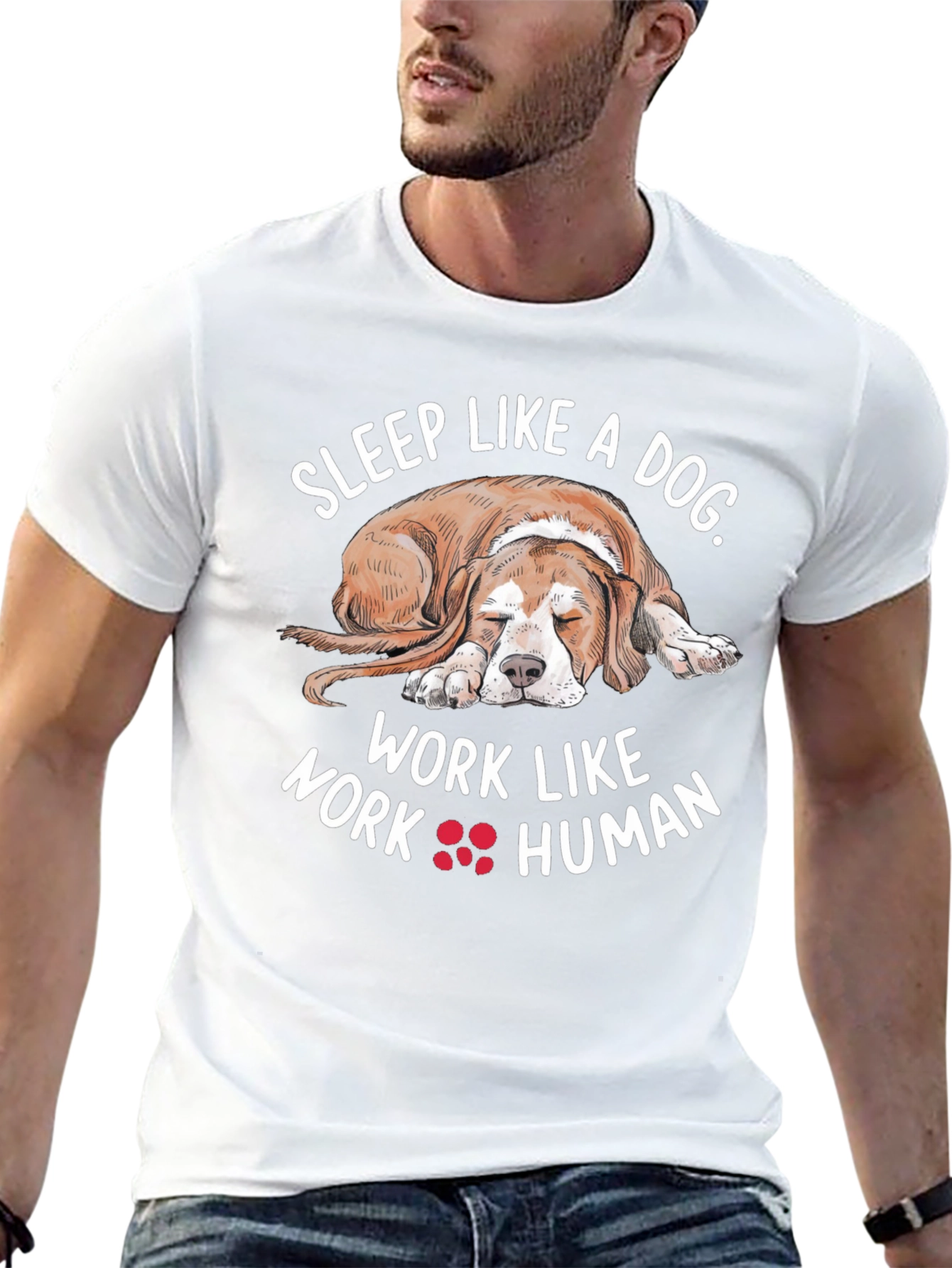 Sleep Like A Dog Black T-Shirt