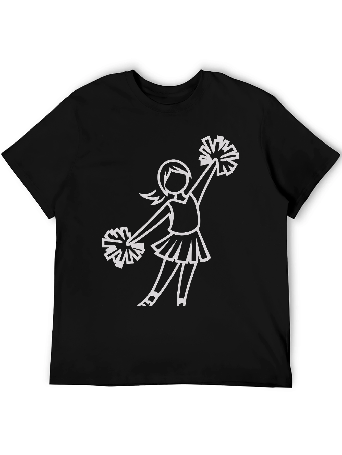 Cheerleader Graphic Black T-Shirt