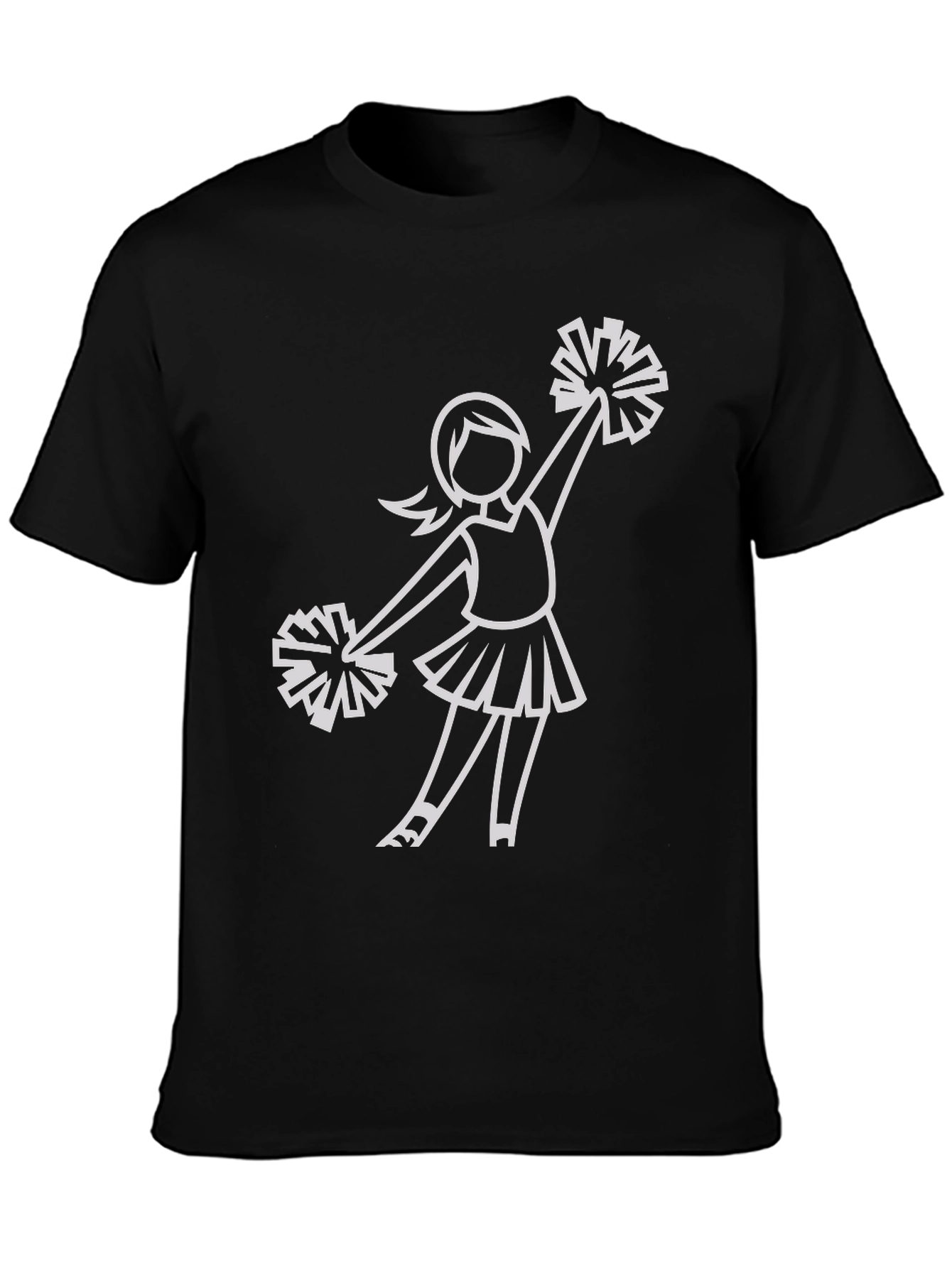 Cheerleader Graphic Black T-Shirt
